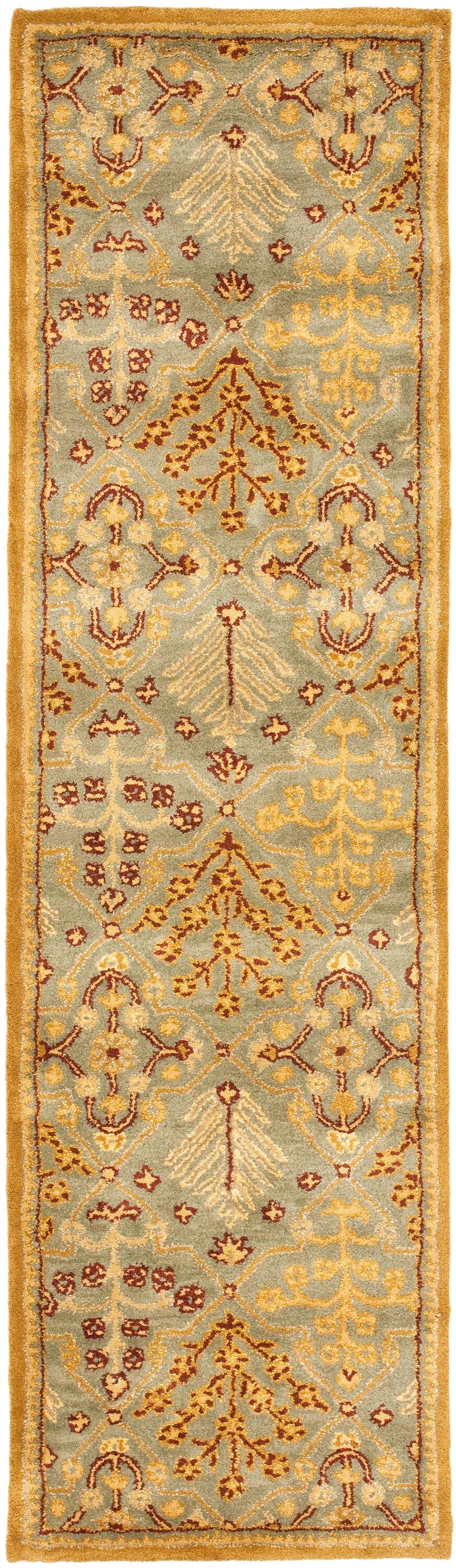 Antiquity AT613 Hand Tufted Runner Rug - Light Blue/Gold - 2'3"x8' - Safavieh.