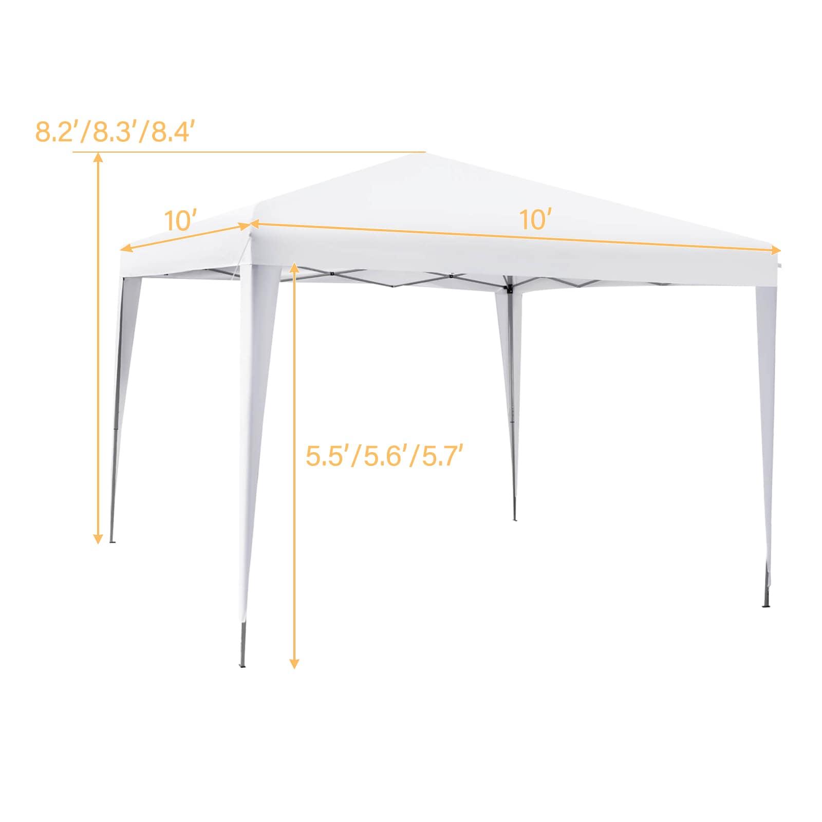 Costway Patio 10x10ft Outdoor Instant Pop-up Canopy Folding Sun Shelter Carry Bag White