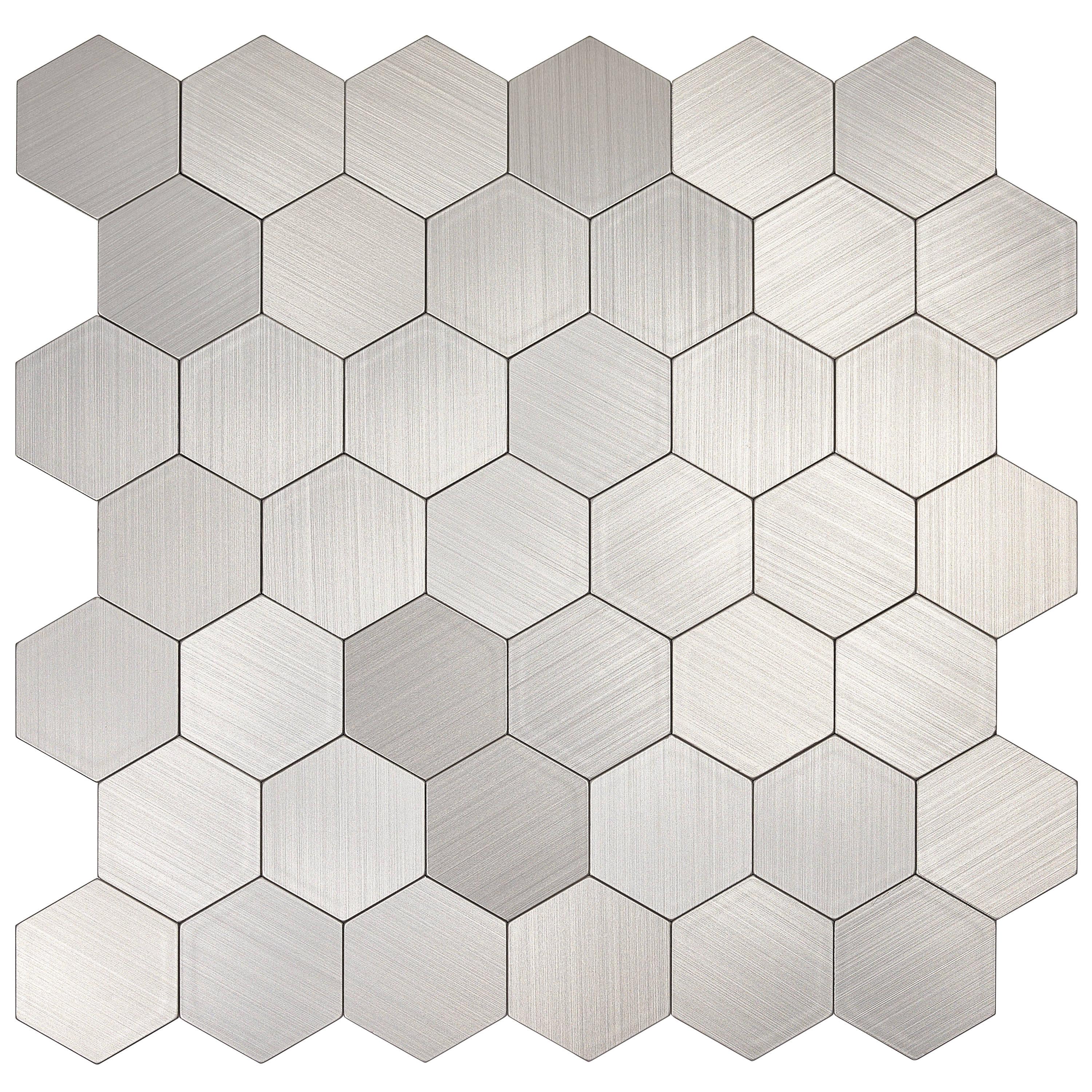 1.88'' W x 2.16'' L Metal Peel and Stick Mosaic Tile