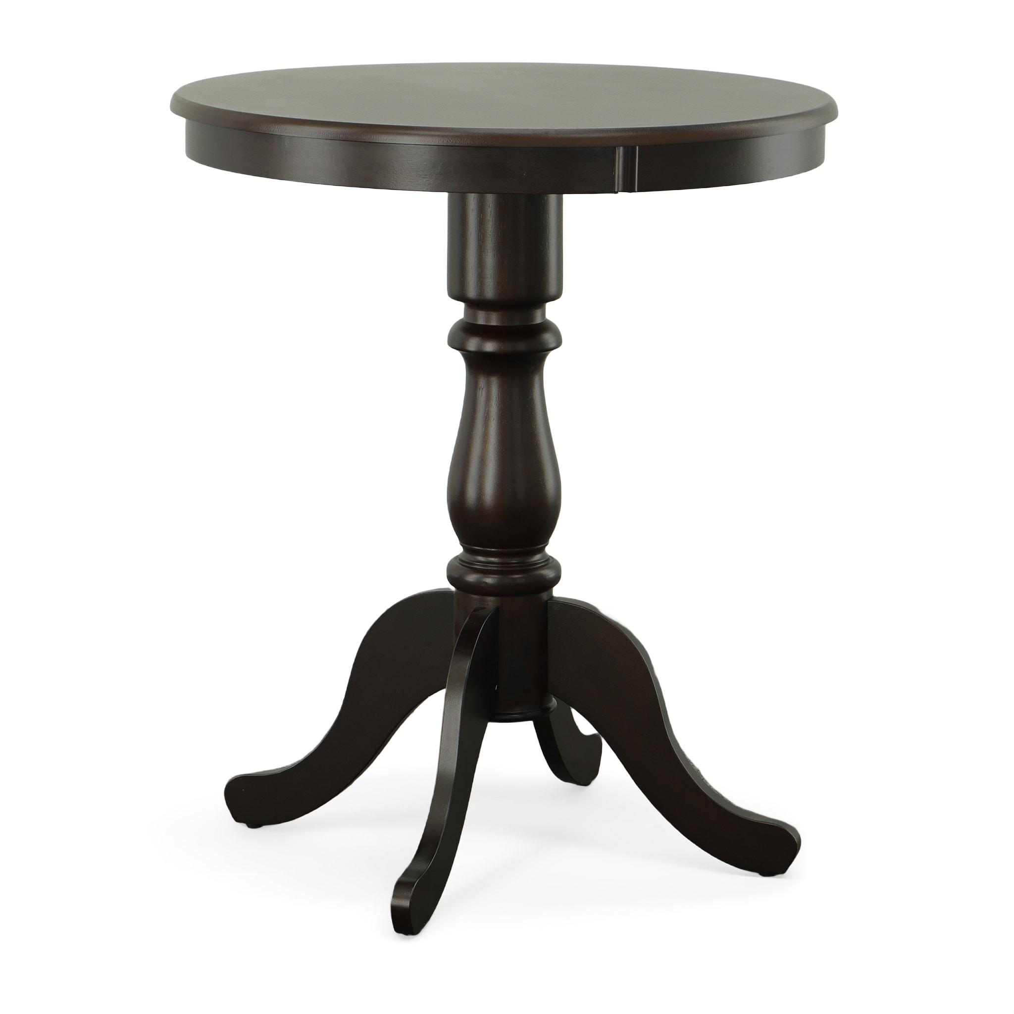Carolina Living 30" Salem Round Pedestal Bar Table Espresso: MDF, Rubberwood, for 2