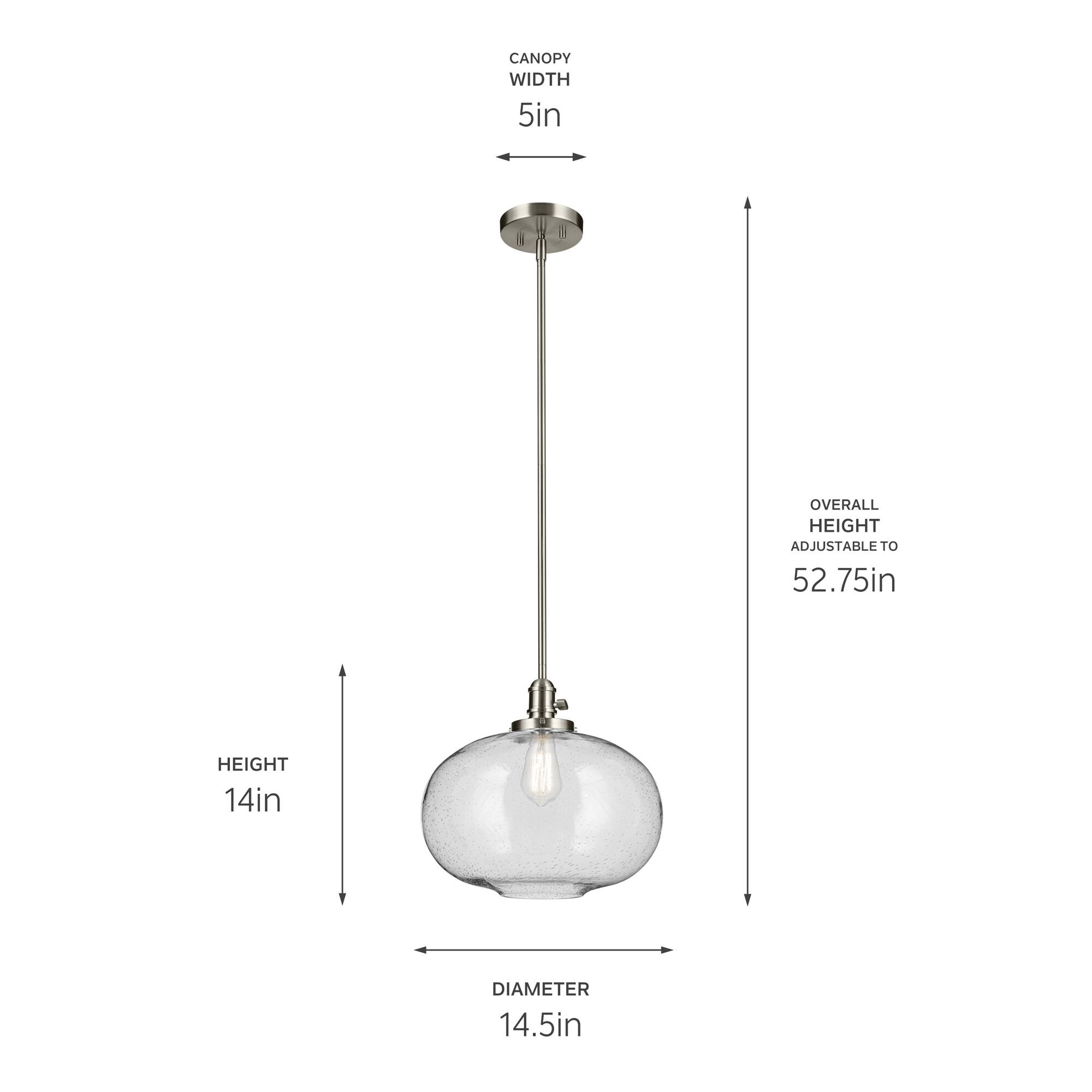 43911NI-Kichler Lighting-Avery - 1 Light Pendant-14 Inches Tall and 14.5 Inches Wide-Brushed Nickel Finish