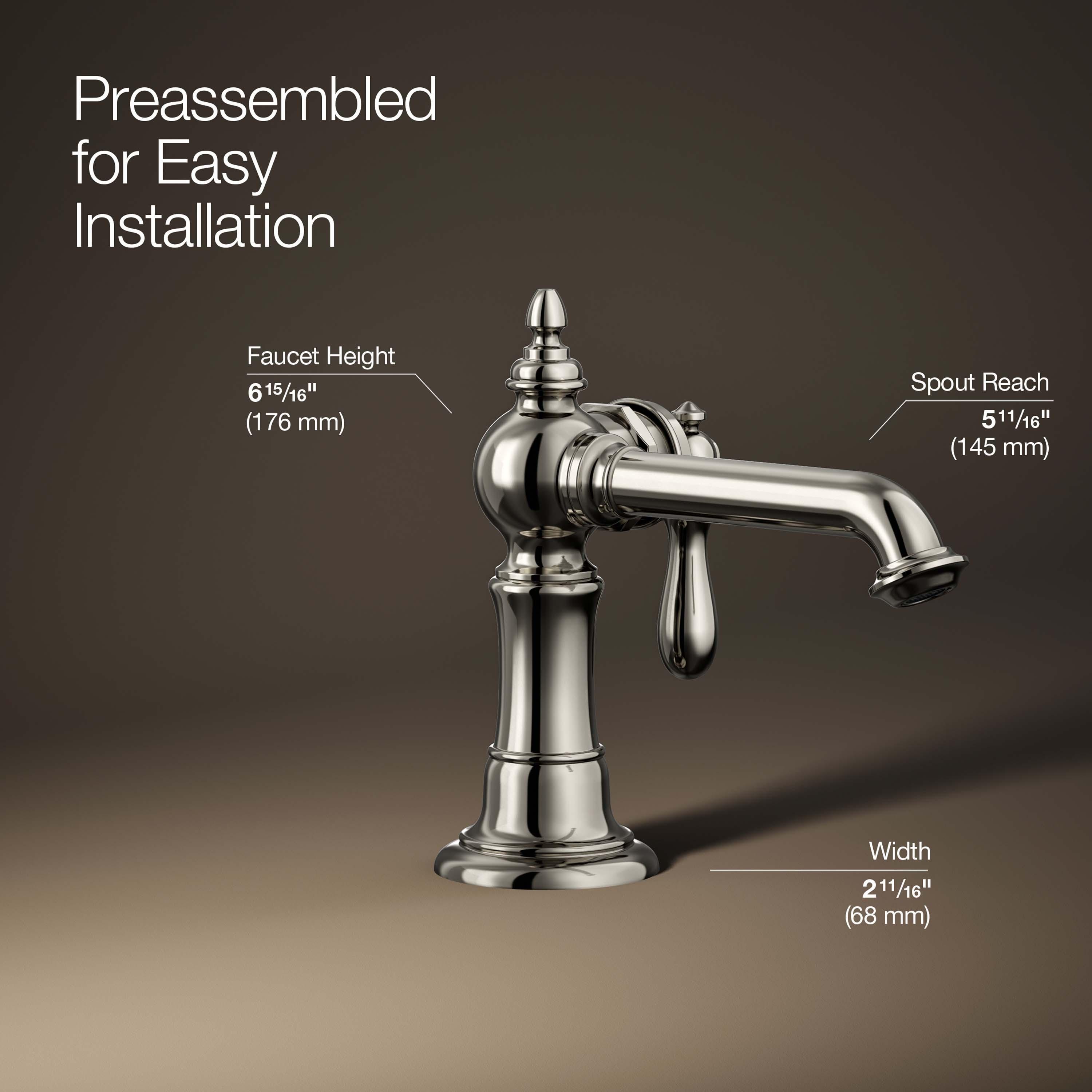 Artifacts® Single Hole Bathroom Faucet with Drain Assembly