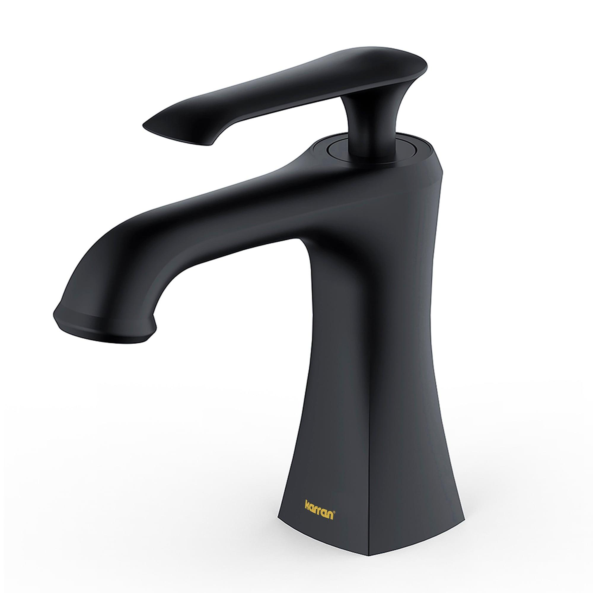 Karran Woodburn Single Handle Single Hole Basin Bathroom Faucet With Matching Pop-up Drain