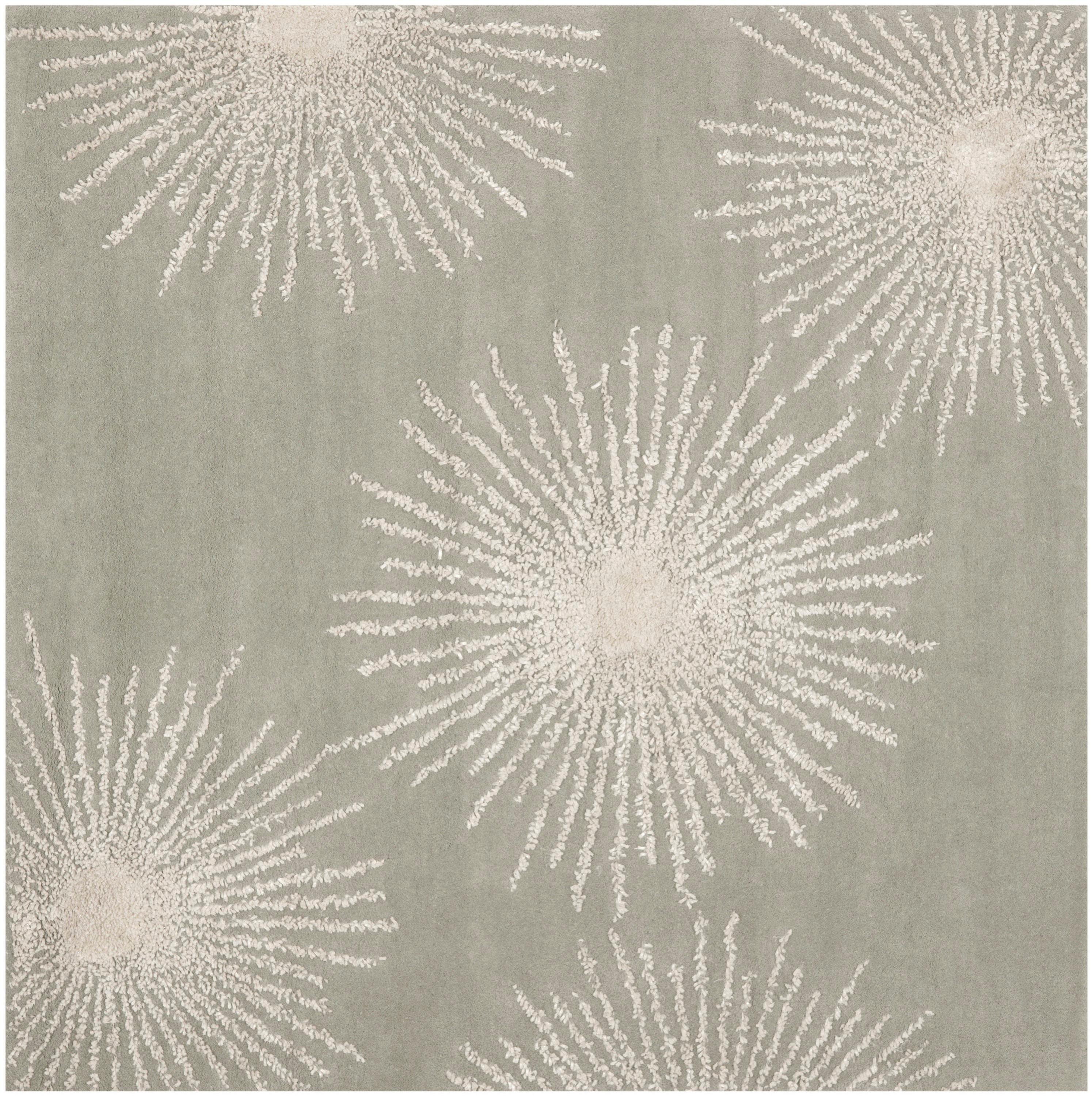 Soho SOH712 Hand Tufted Area Rug - Grey/Ivory - 6'x6' - Safavieh.