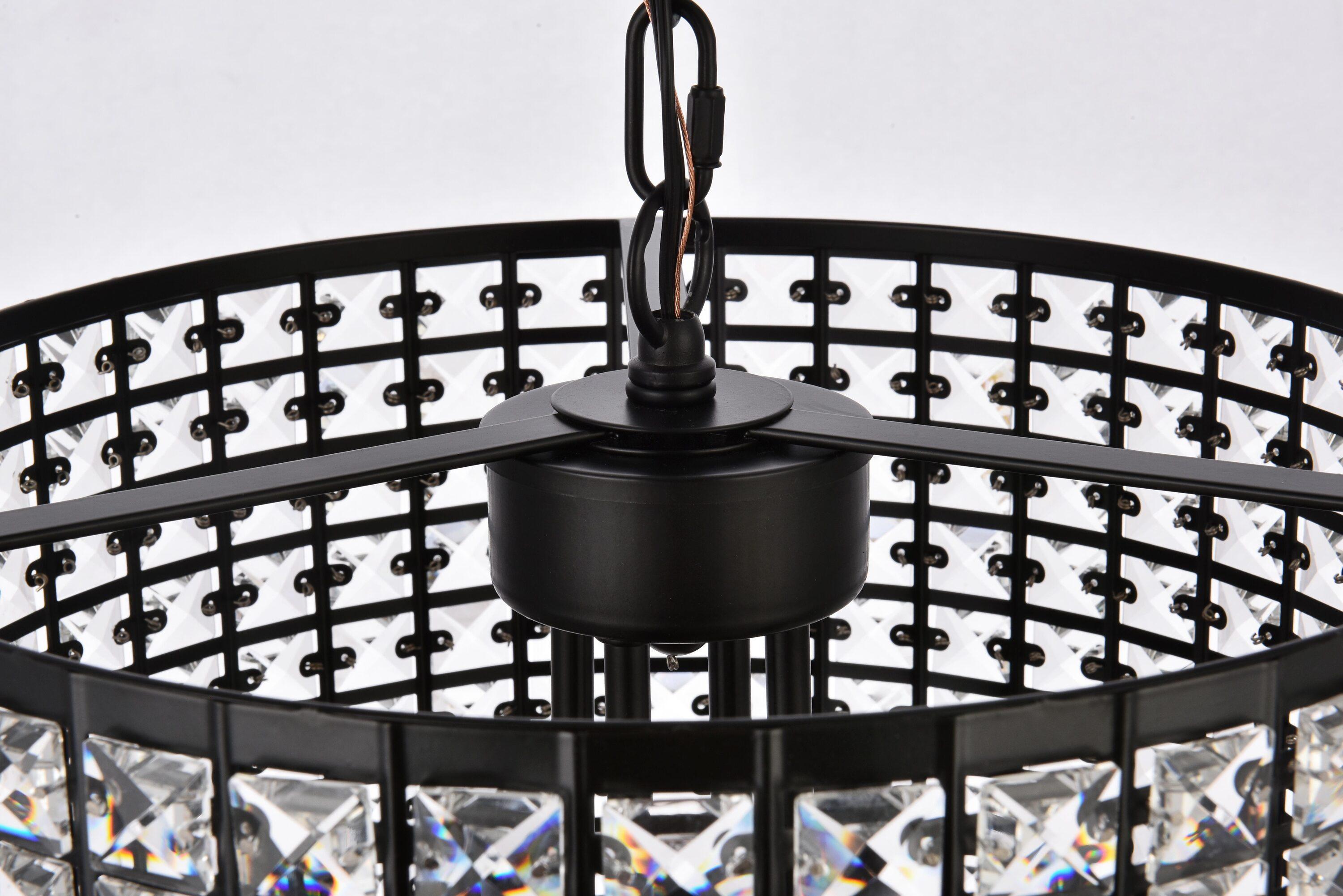 Elise 17 inch pendant in black