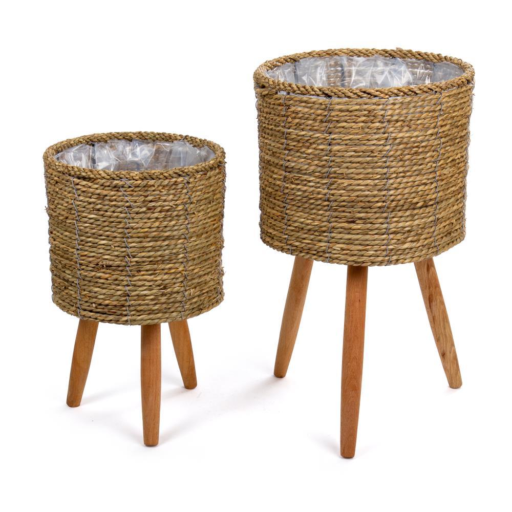 Truu Design Shelbie 2 Piece Cachepot Set with Removable Manufactured Wood Legs