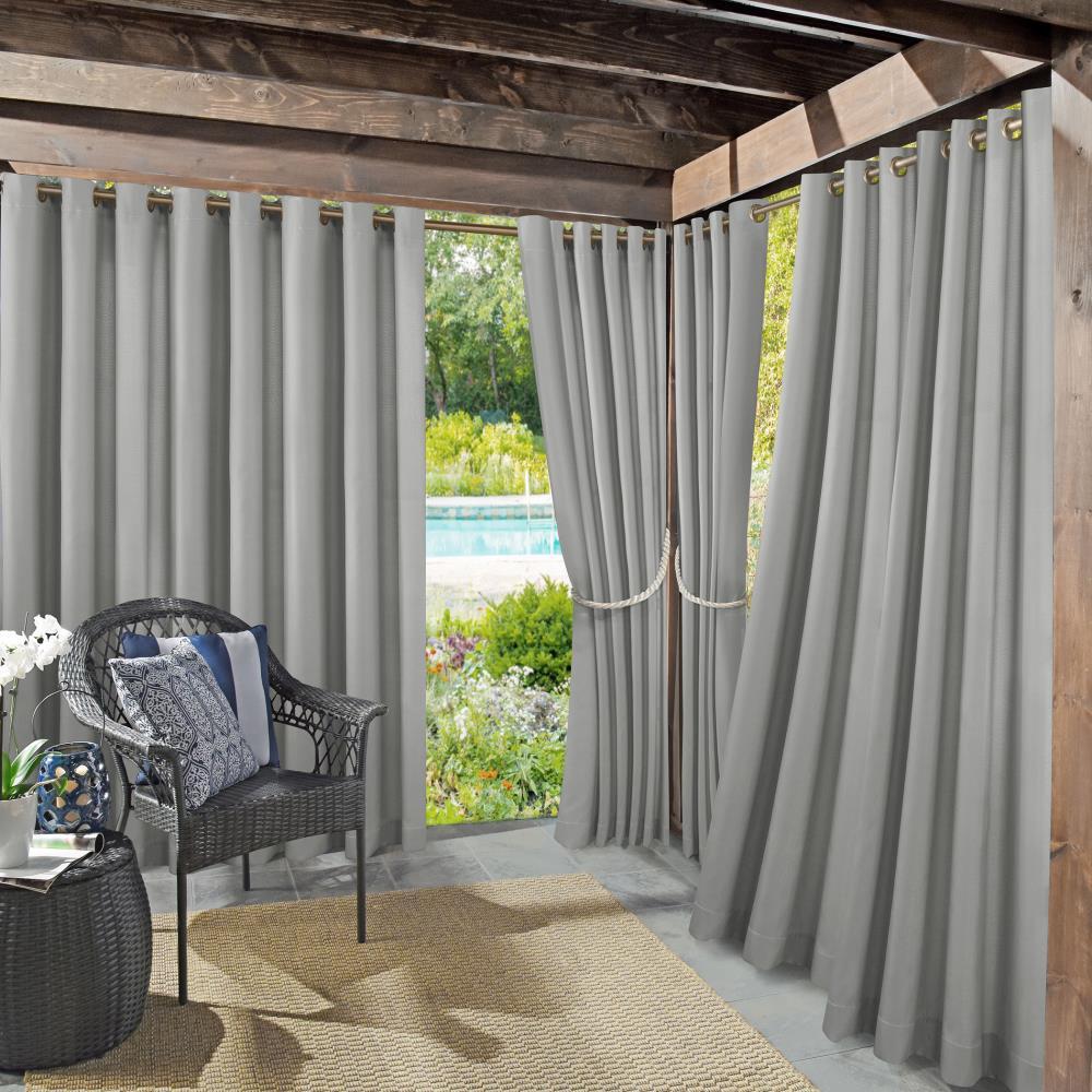 Sun Zero Sailor Indoor/Outdoor UV Protectant Room Darkening Grommet Curtain Panel, 54"x84", Gray