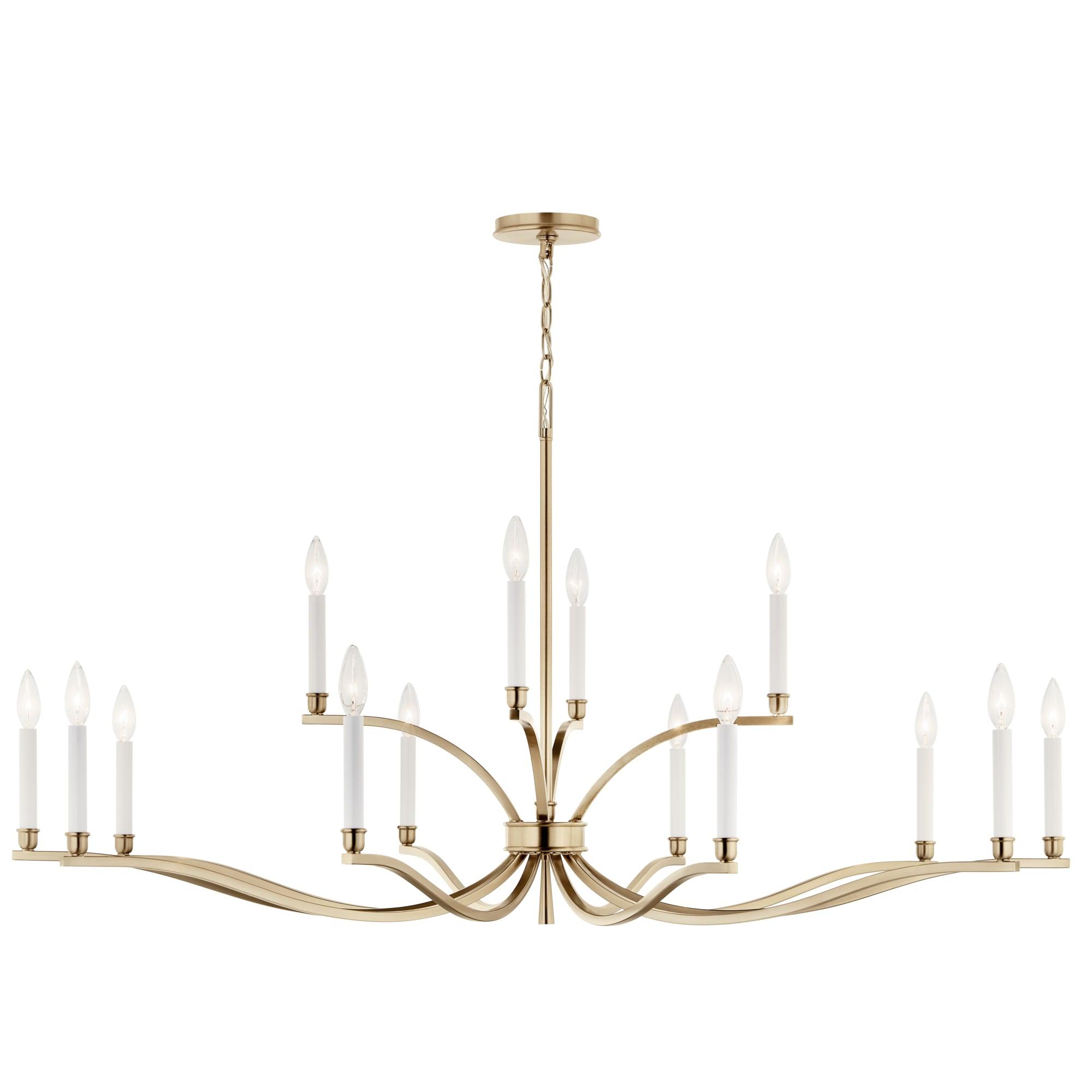 Champagne Bronze 14-Light 2-Tier Candle Chandelier