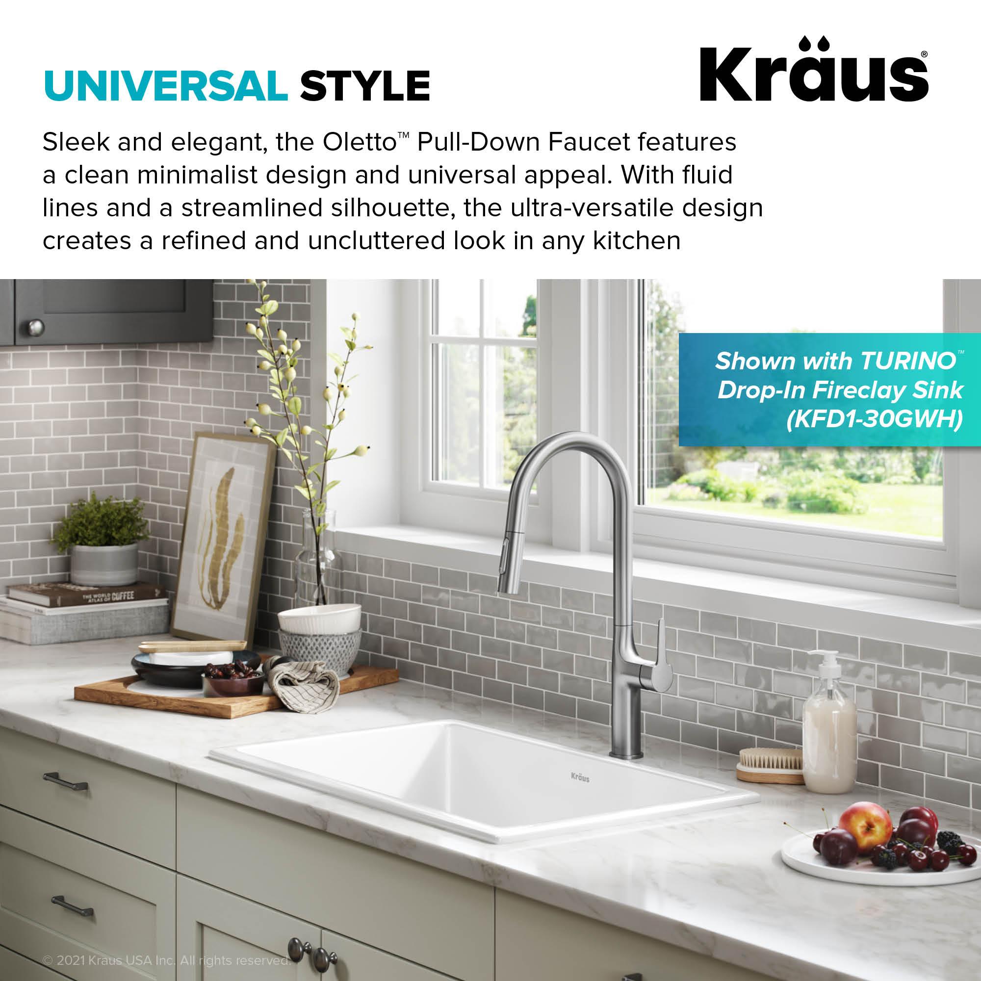 Oletto Pull Down Single Handle Kitchen Faucet