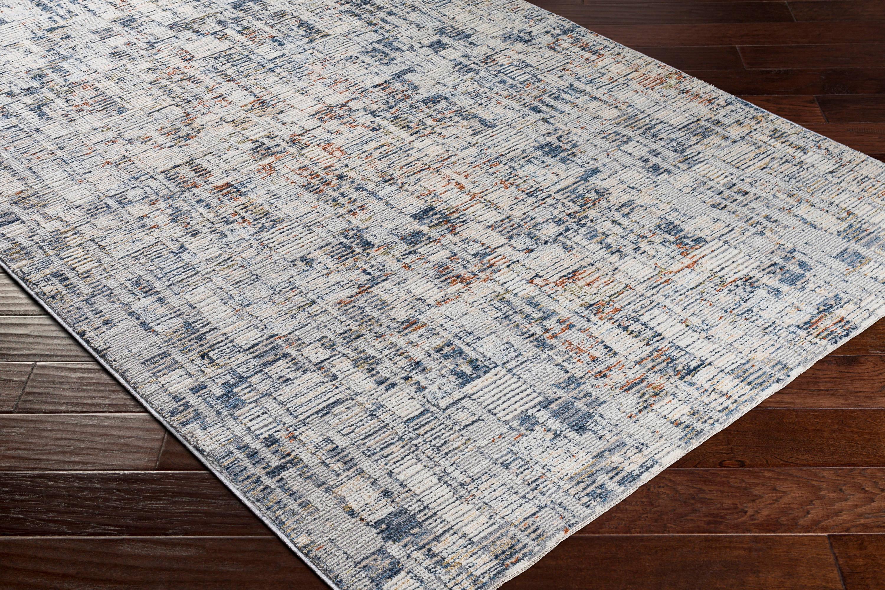 Gray and Multicolor Abstract Synthetic Area Rug