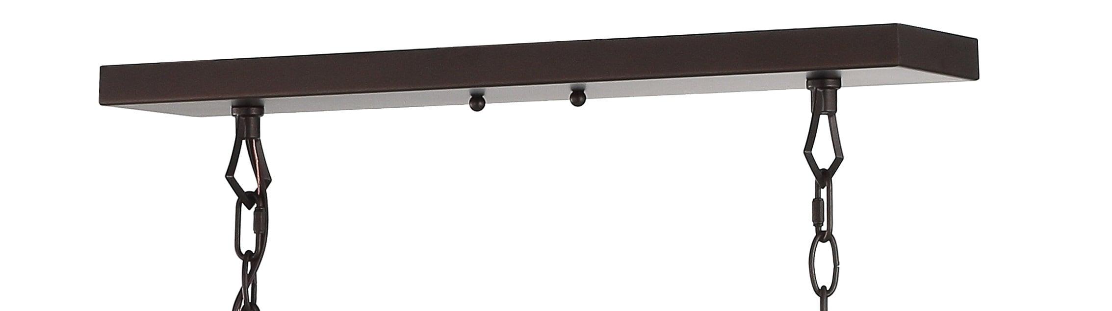 Pagoda 49" Linear 6-Bulb Lantern Metal LED Pendant, Oil Rubbed Bronze