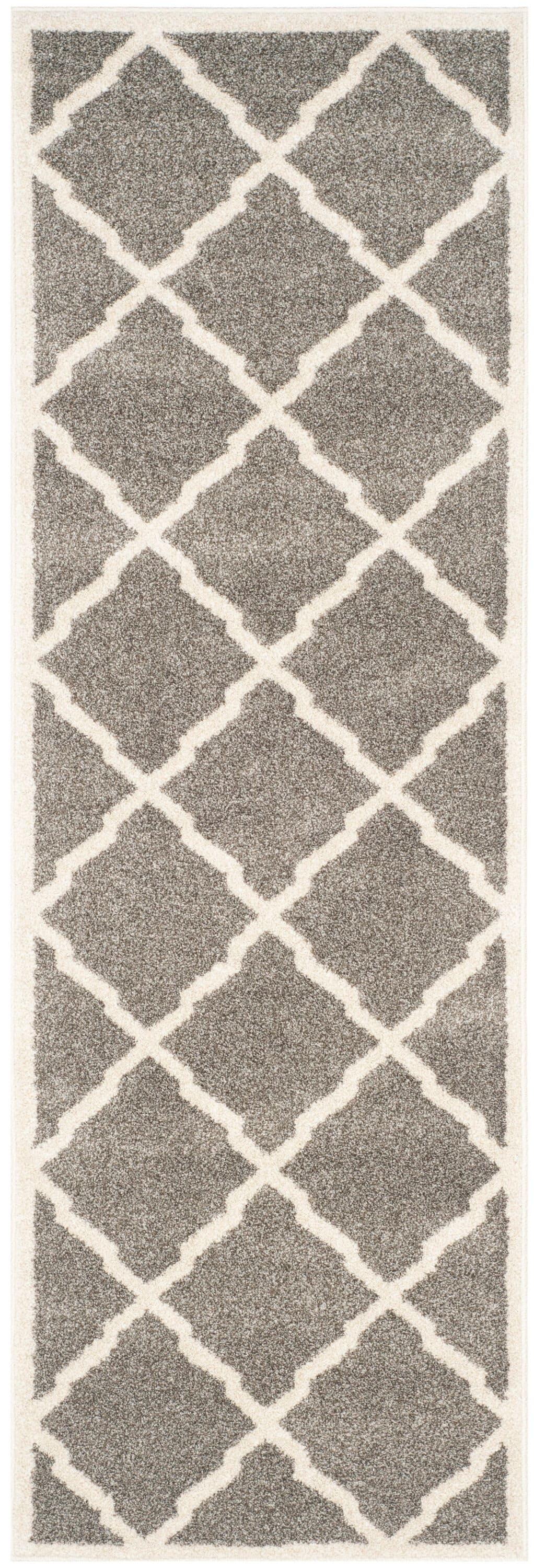 Amherst AMT421 Power Loomed Indoor Runner Rug - Dark Grey/Beige - 2'3"x9' - Safavieh