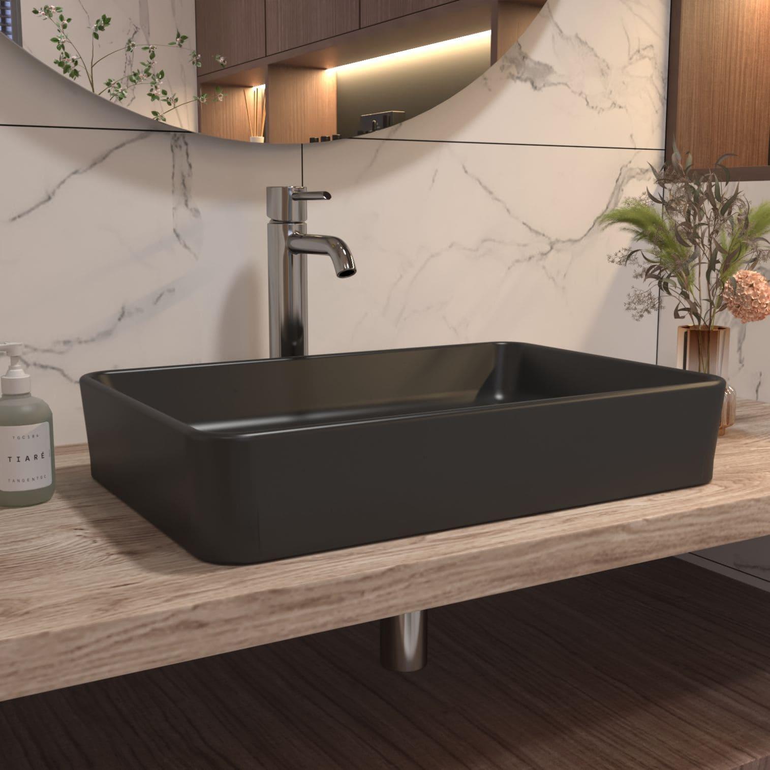 Ally 20" x 13'' Rectangular Vitreous China Vessel Bathroom Sink
