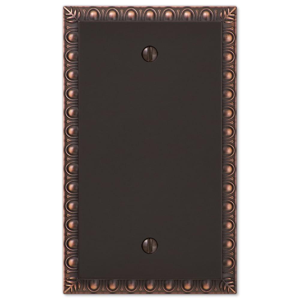 Amerelle 90BVB Egg & Dart Wallplate, 1 Blank, Cast Metal, Aged Bronze, 1-Pack