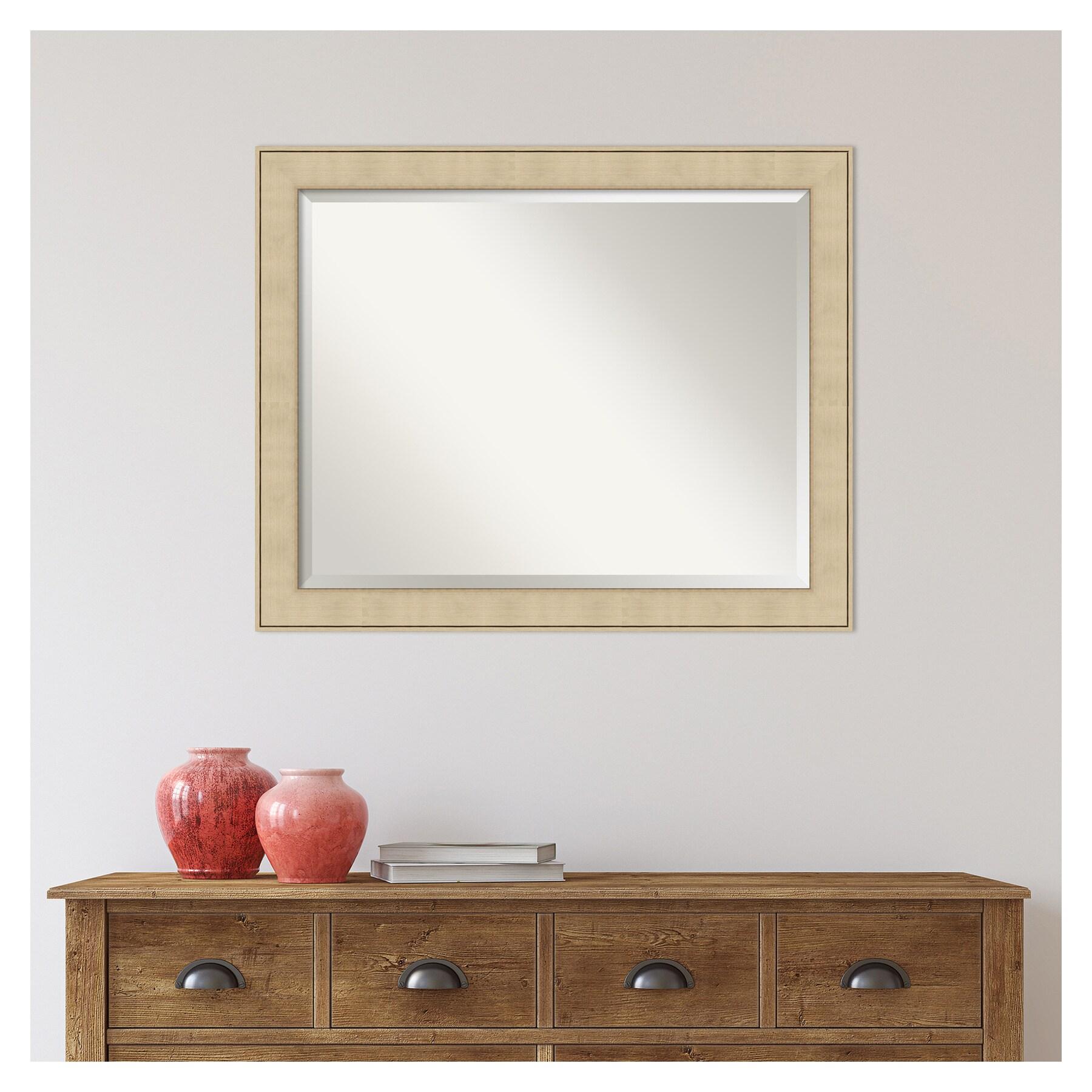 Amanti Art Classic Honey Silver Beveled Wall Mirror 26 x 32 in.