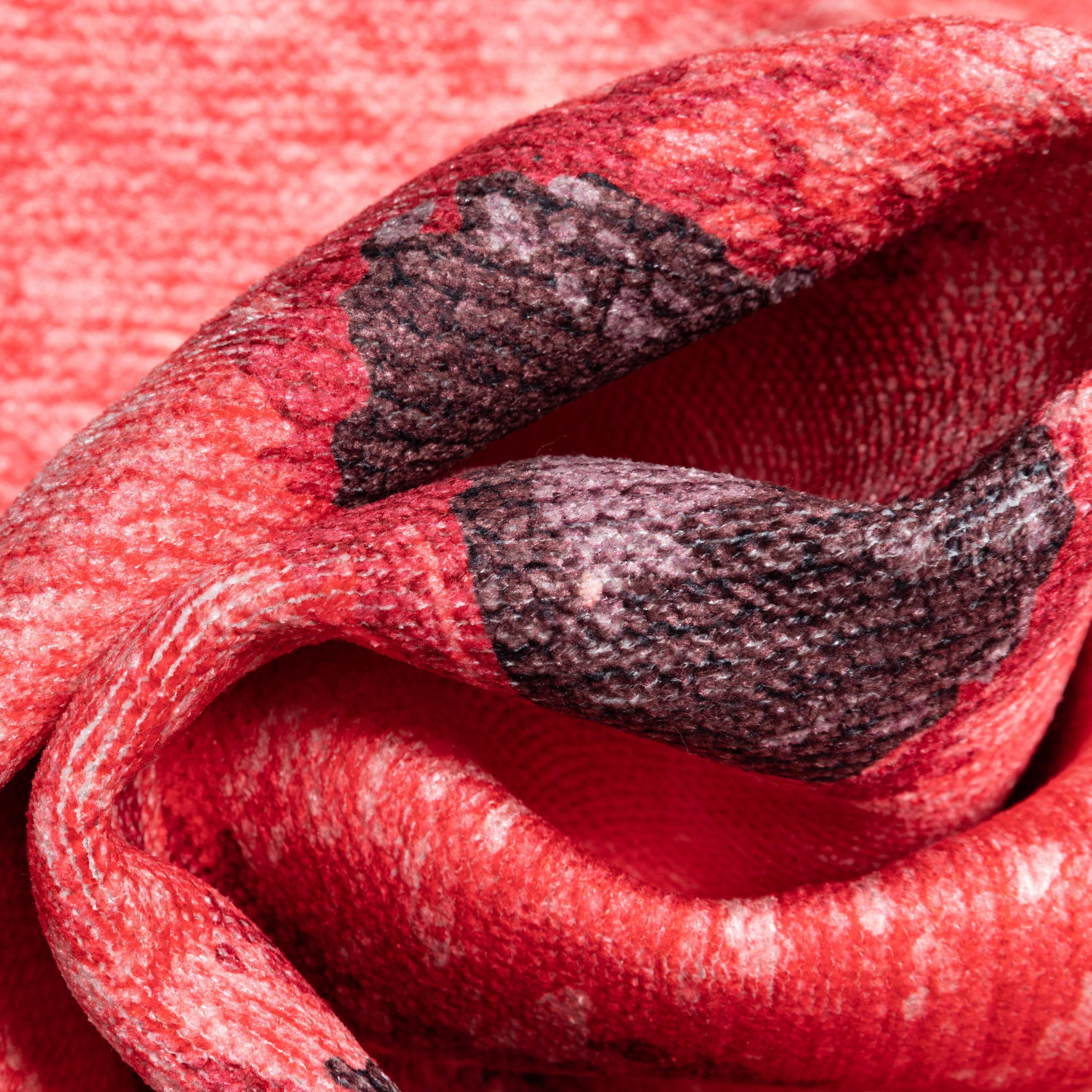 Well Woven Apollo Half Watermelon Modern Novelty Red Lime 2' x 3' Easy Clean Area Rug