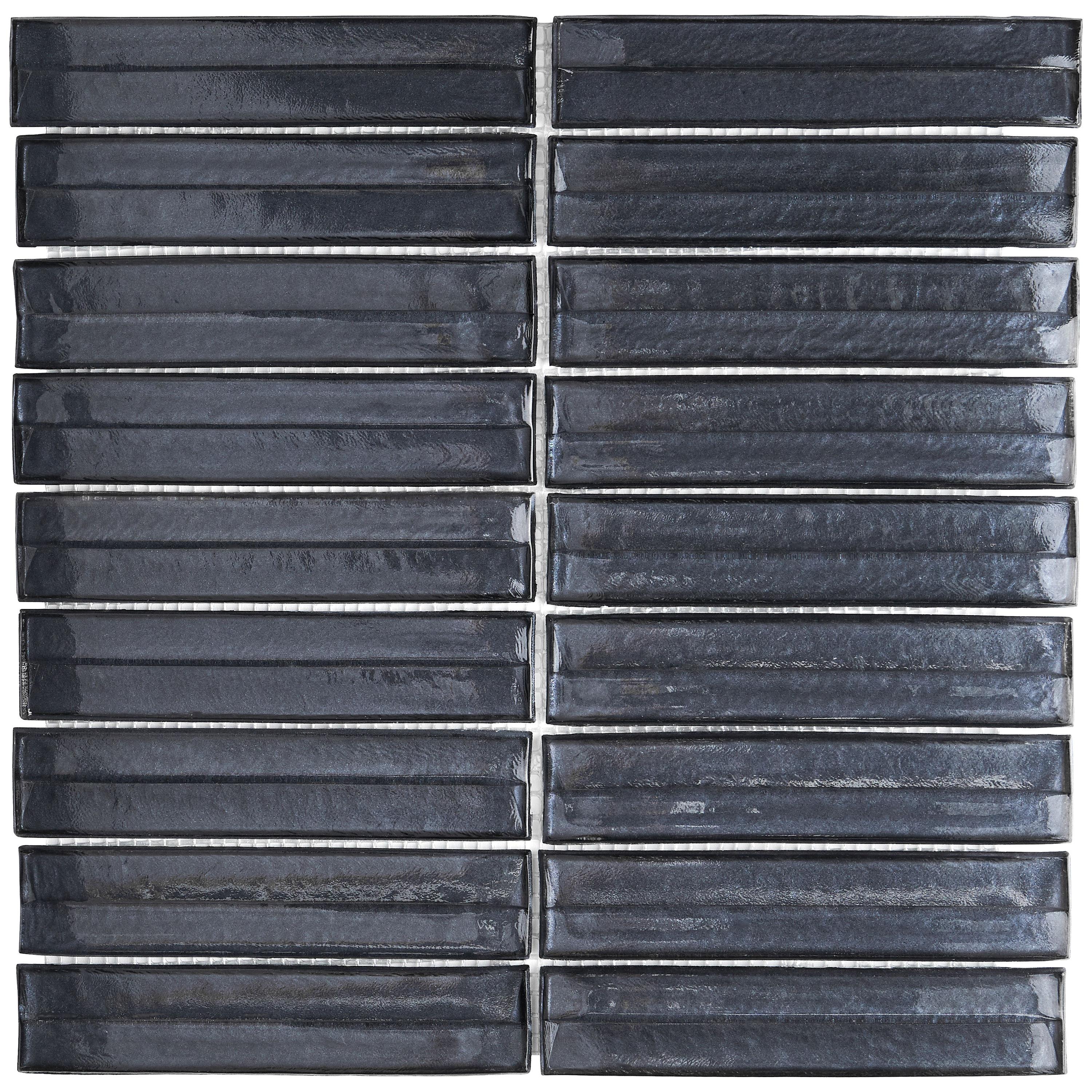 Tara Stacked 11.61" x 11.73" Molten Glass Mosaic Wall Tile (0.95 Sq. Ft. / Sheet)