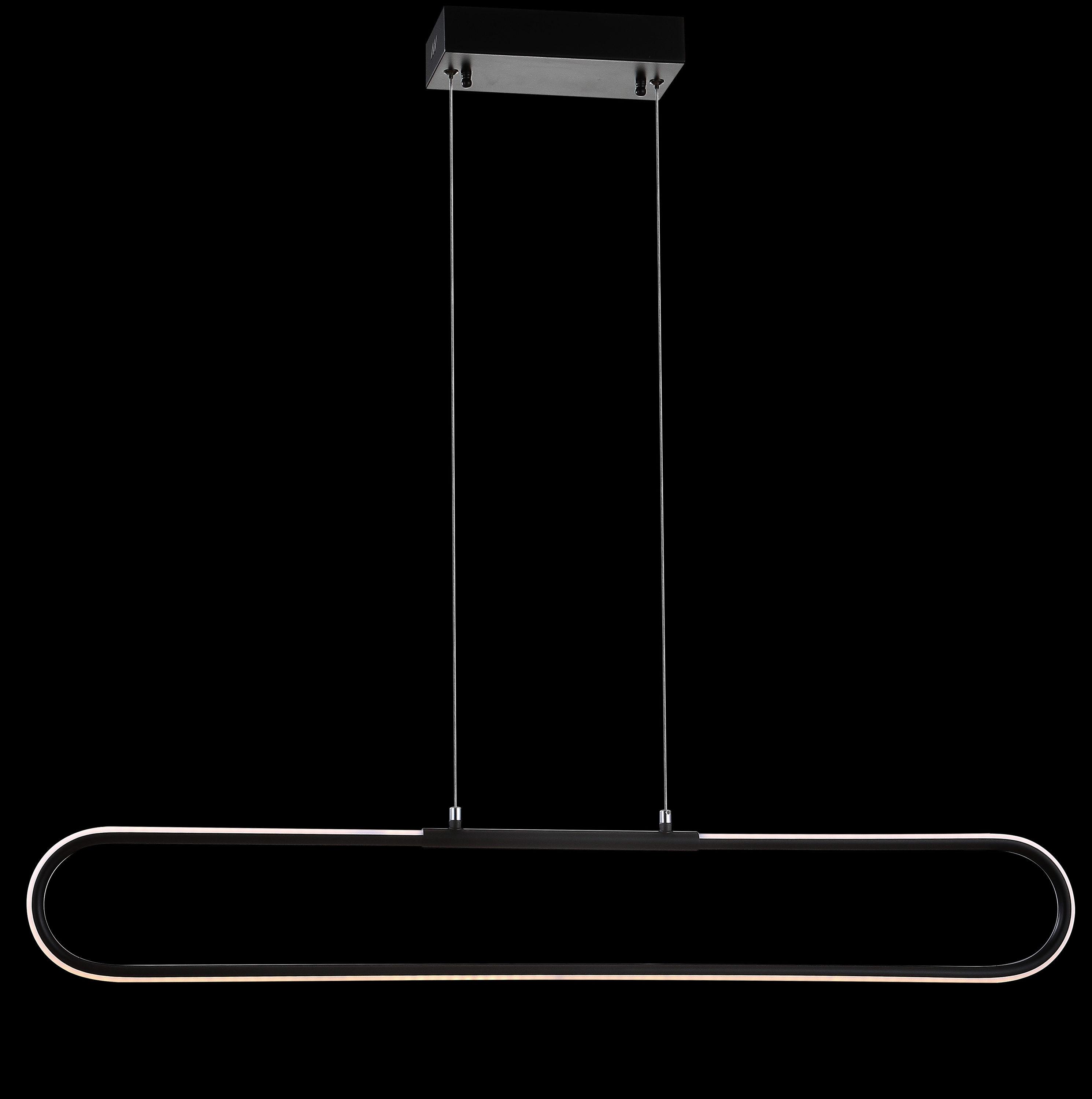 Ned 39" Dimmable Adjustable Integrated LED Metal Linear Pendant, Black
