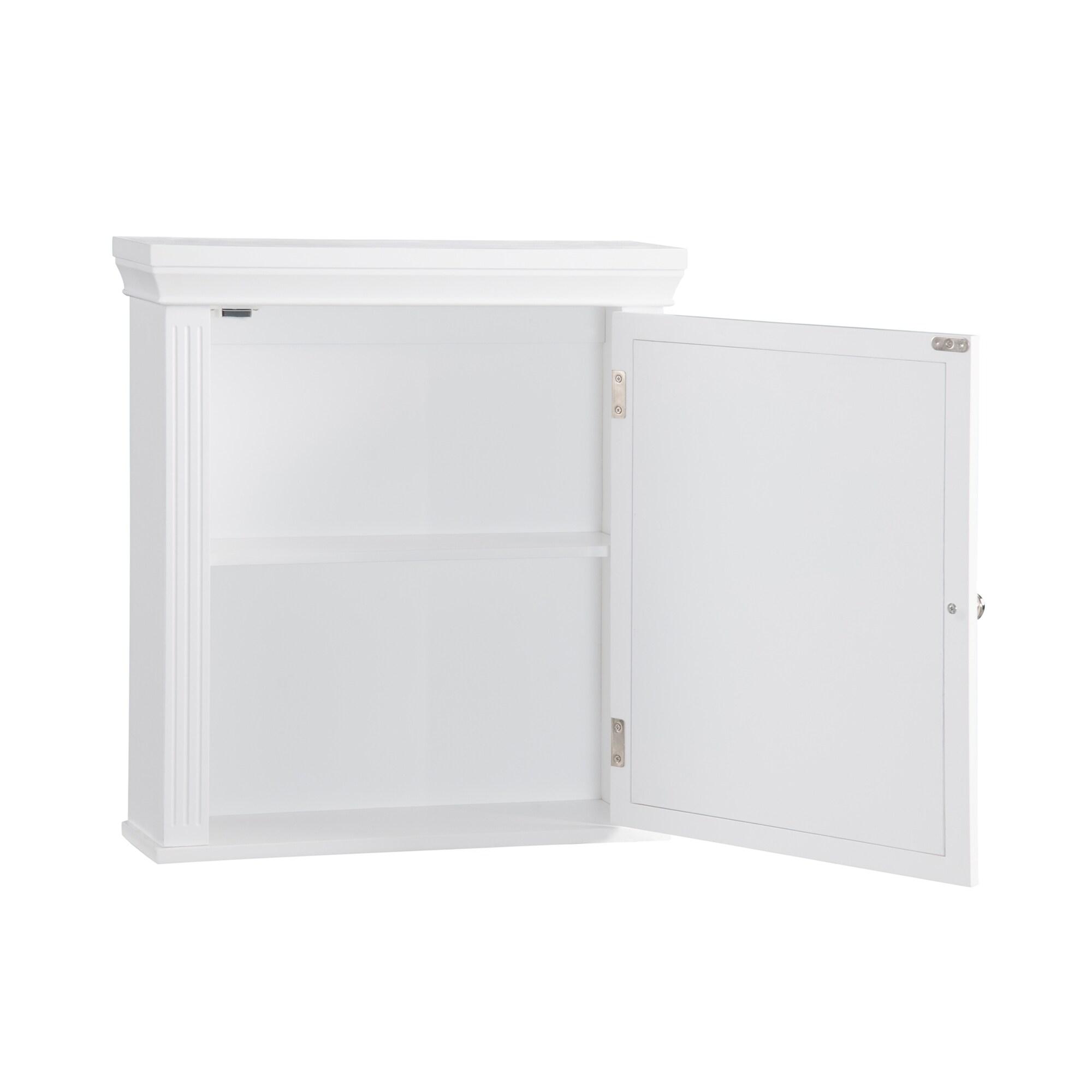 Chestnut Medicine Wall Cabinet White - Elegant Home Fashions: Teamson Home, Chrome Hardware, Adjustable Shelf