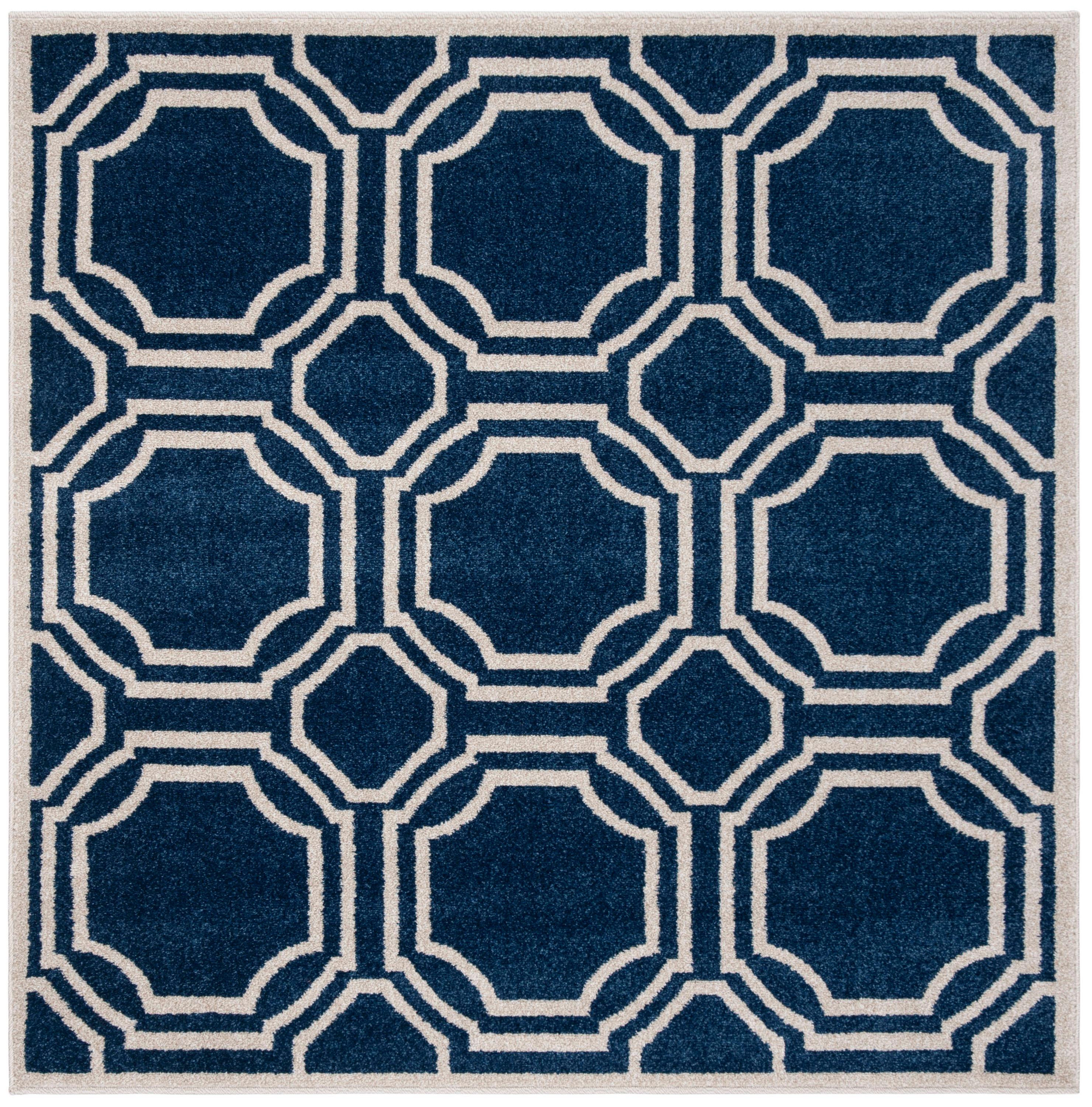 Amherst AMT411 Power Loomed Area Rug - Navy/Ivory - 5'x5' - Safavieh.