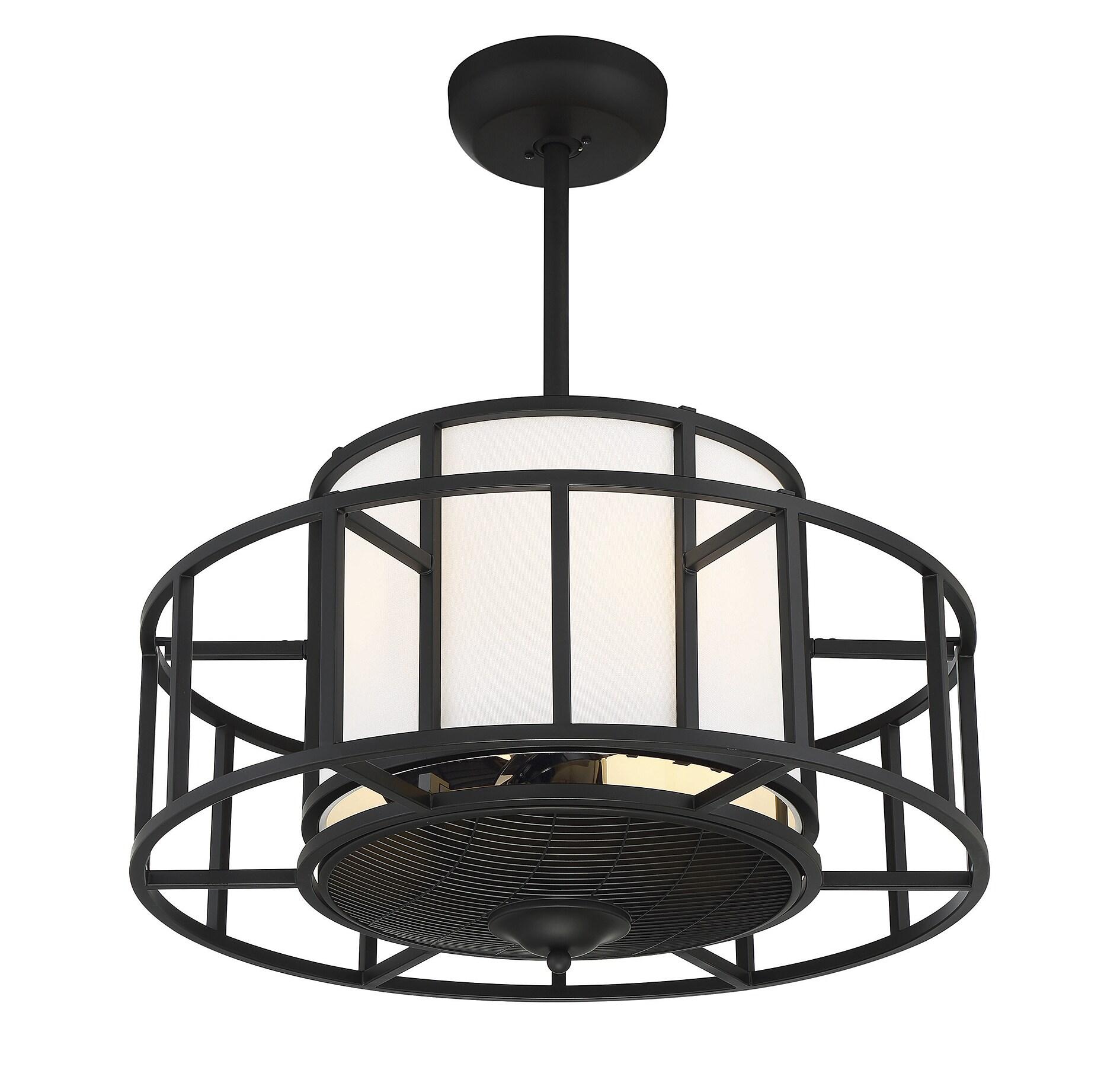 Matte Black Four Light Fan D'Lier from the Oslo Collection