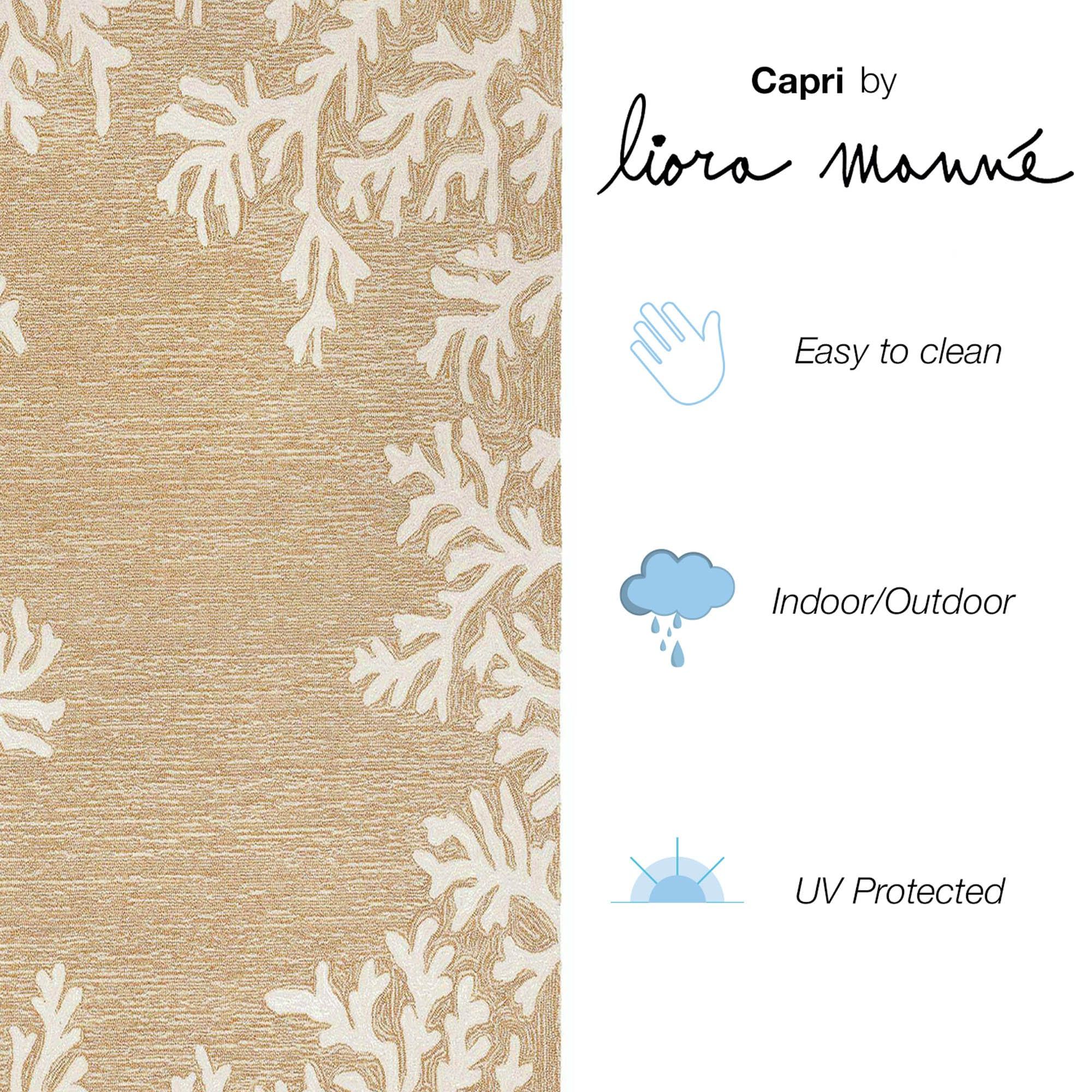 Liora Manne Capri Coral Border Indoor/Outdoor Rug Neutral 3'6" x 5'6"