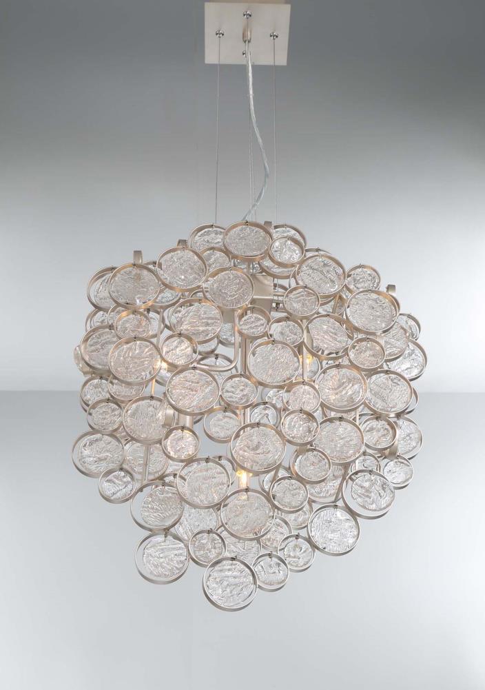 Eurofase Lighting-34032-015-Trento Oval Chandelier 15 Light  Champagne Finish with Clear Glass