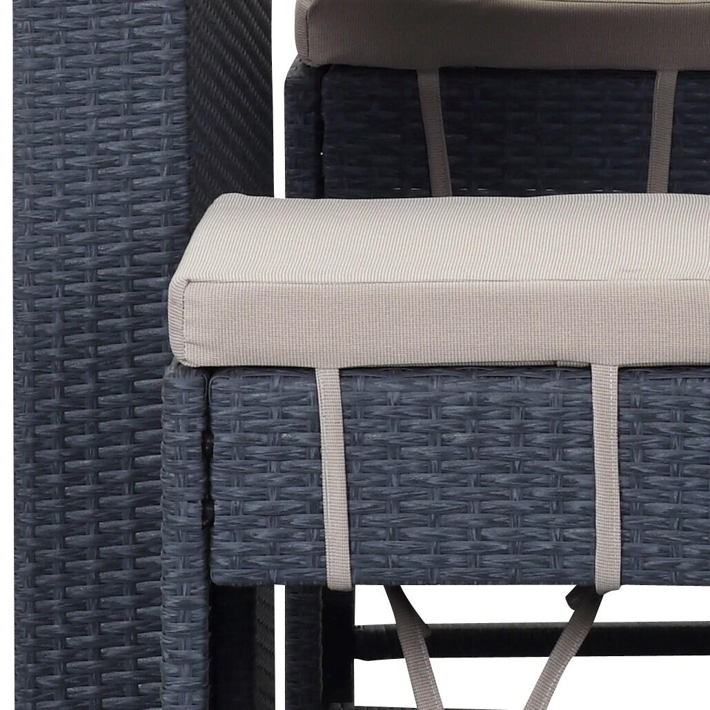 Sanders Bar Set - Indoor/Outdoor - PAT2502 - Titanium/Sand - Safavieh