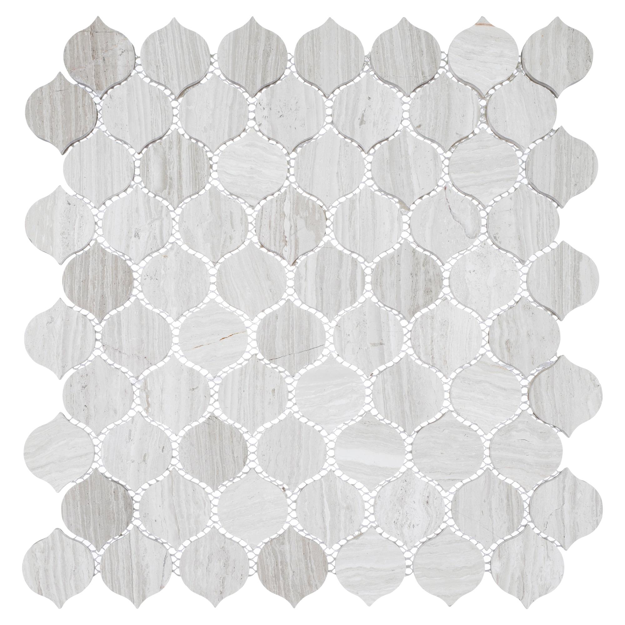 Andova Dayberry 1.5" Marble Arabesque Mosaic Kitchen Backsplash, Bathroom, Shower, Pool, Wall and Floor Tile