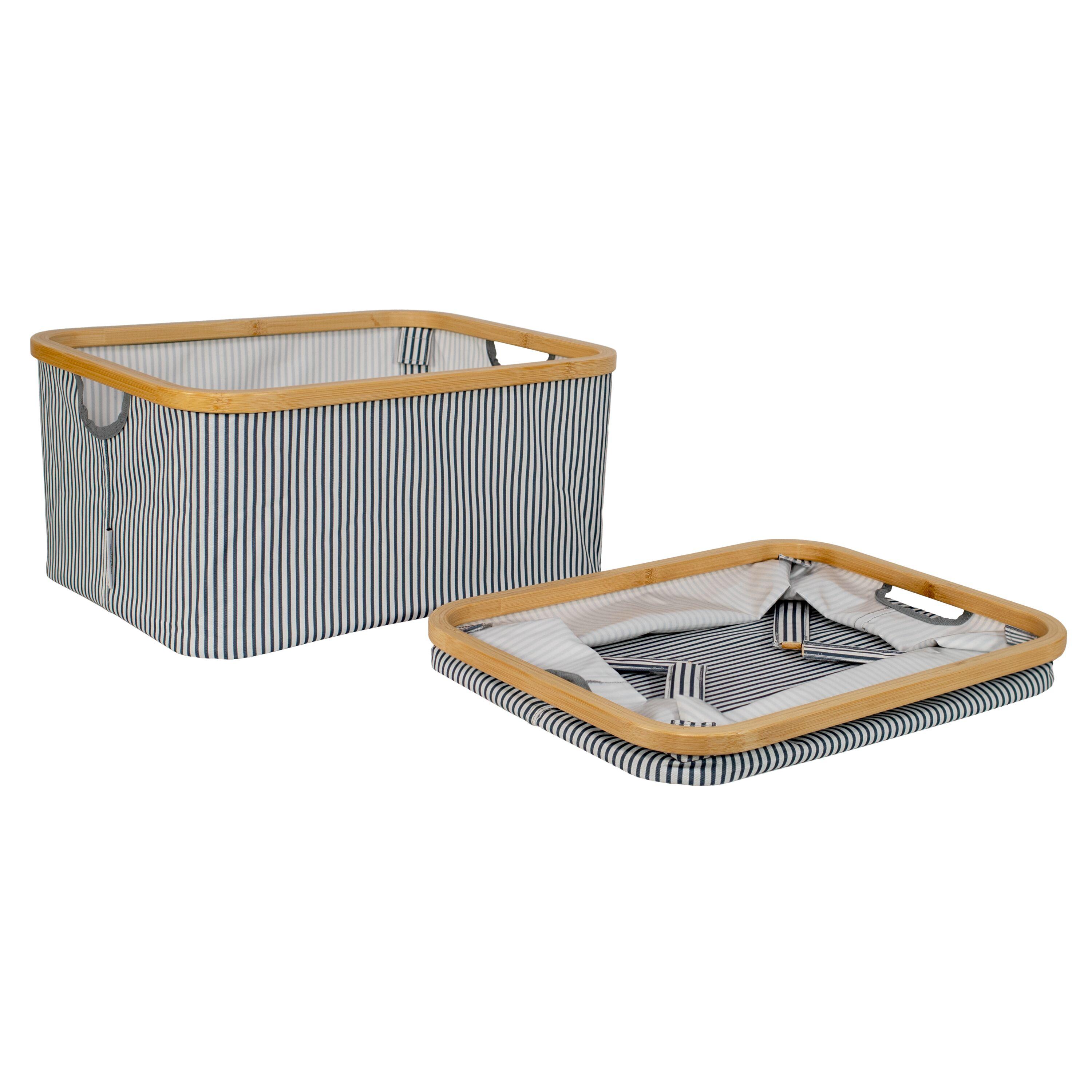 ClosetMaid Bamboo Frame Fabric Laundry Storage Bins, 2-Pack