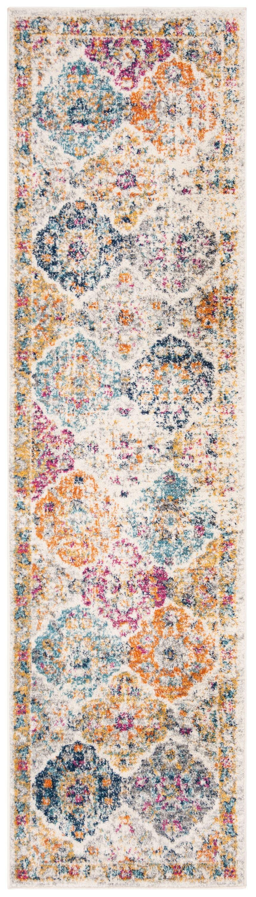 Madison MAD611 Power Loomed Indoor Runner Rug - Cream/Multi - 2'3"x6' - Safavieh