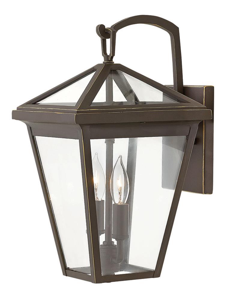 Classic Oil Rubbed Bronze 2-Light Outdoor Wall Sconce with Clear Glass