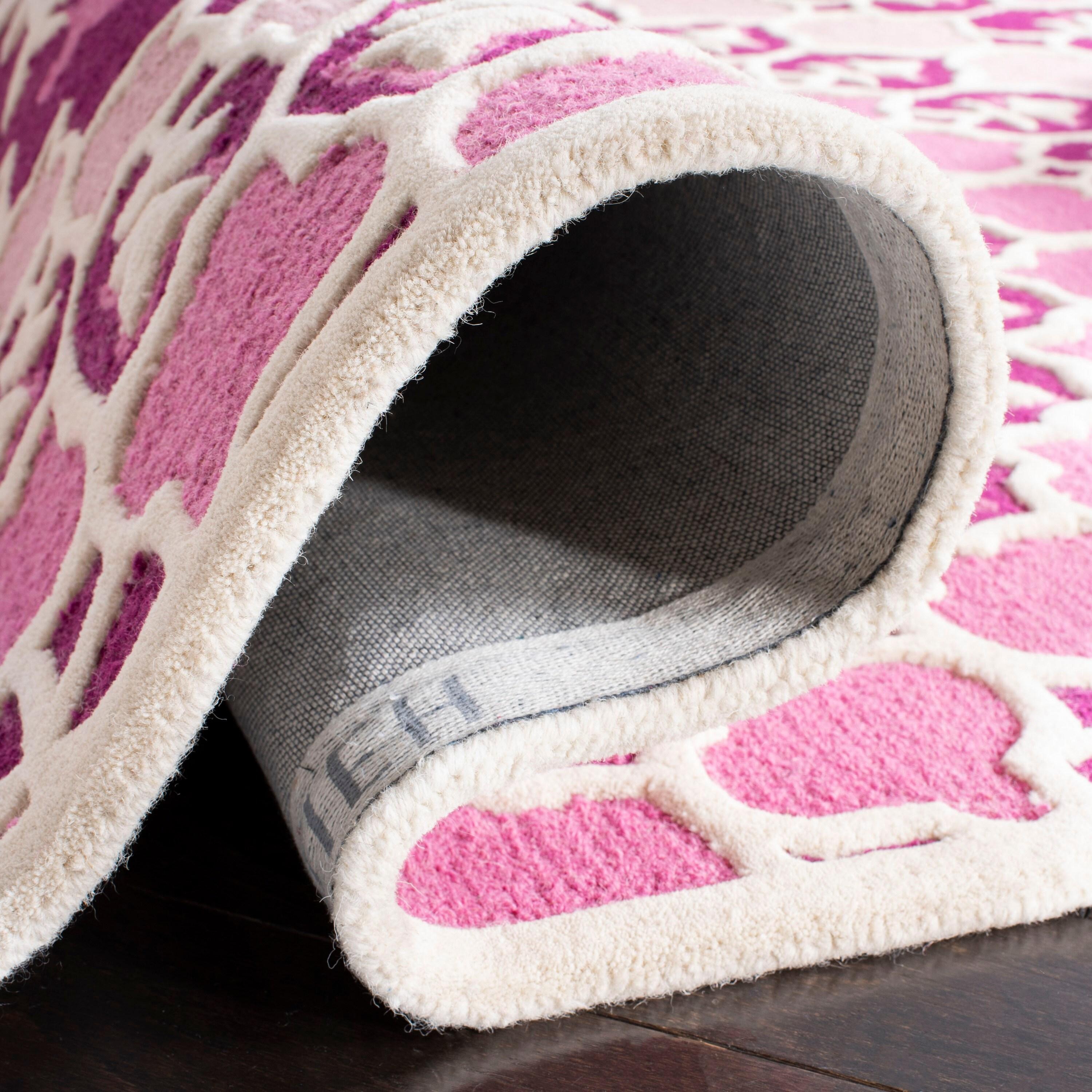 Bellagio BLG610 Hand Tufted Area Rug - Pink/Ivory - 8'x10' - Safavieh.