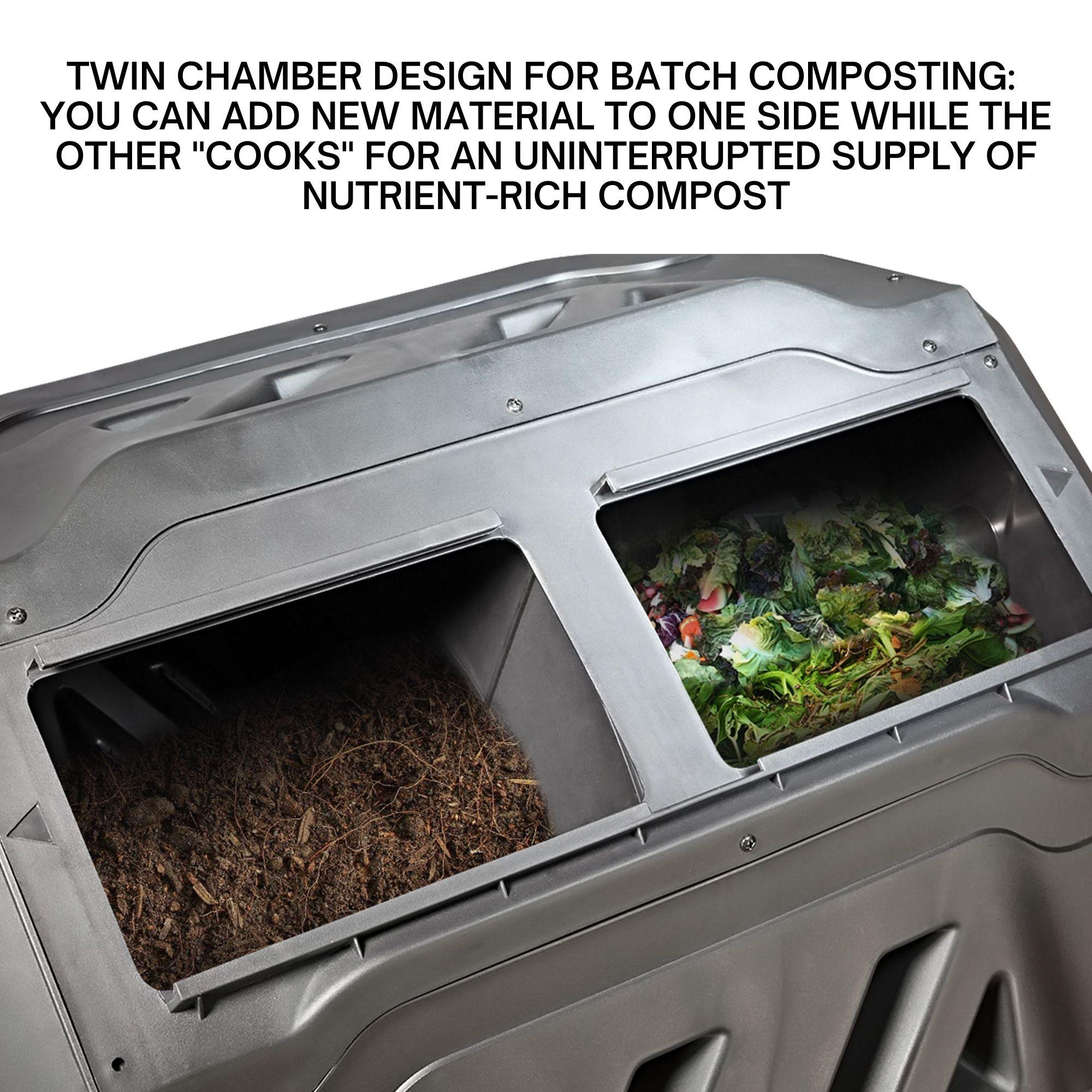 42 Gal. Outdoor Dual Chamber Tumbler Composter