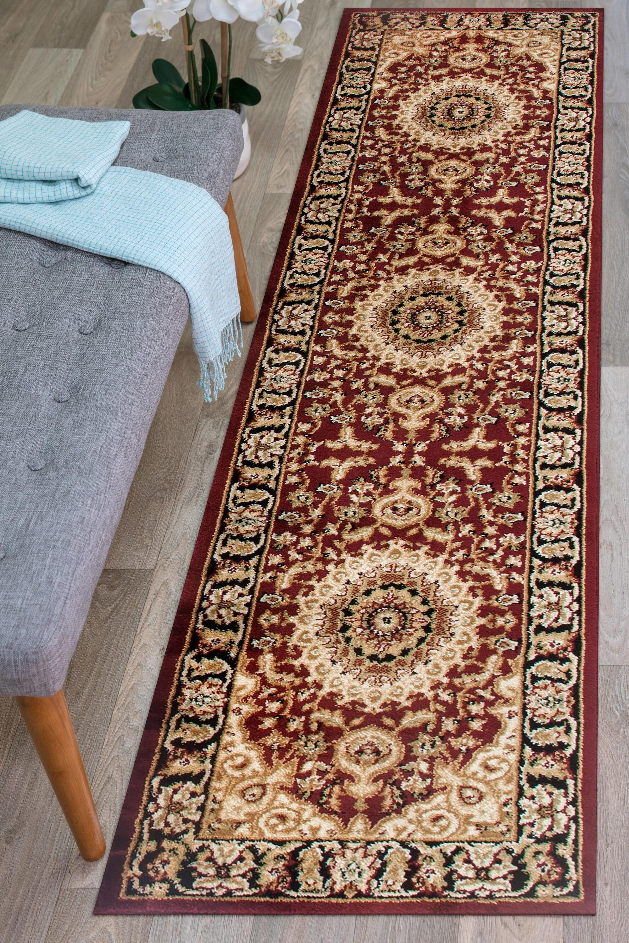 World Rug Gallery Traditional Oriental Medallion Area Rug - Burgundy 2' x 3'