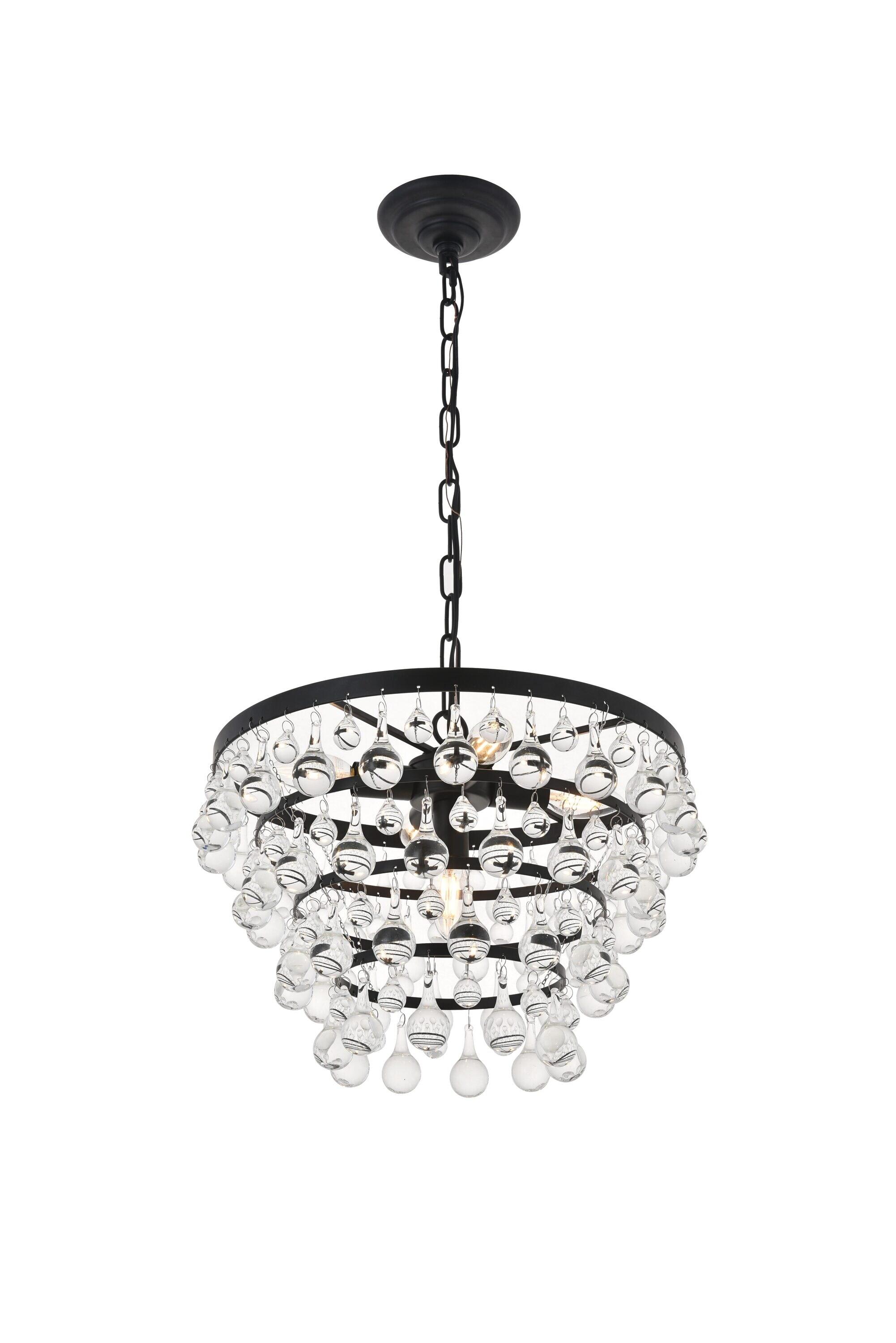 Elegant Lighting Kora 5 light Black Pendant