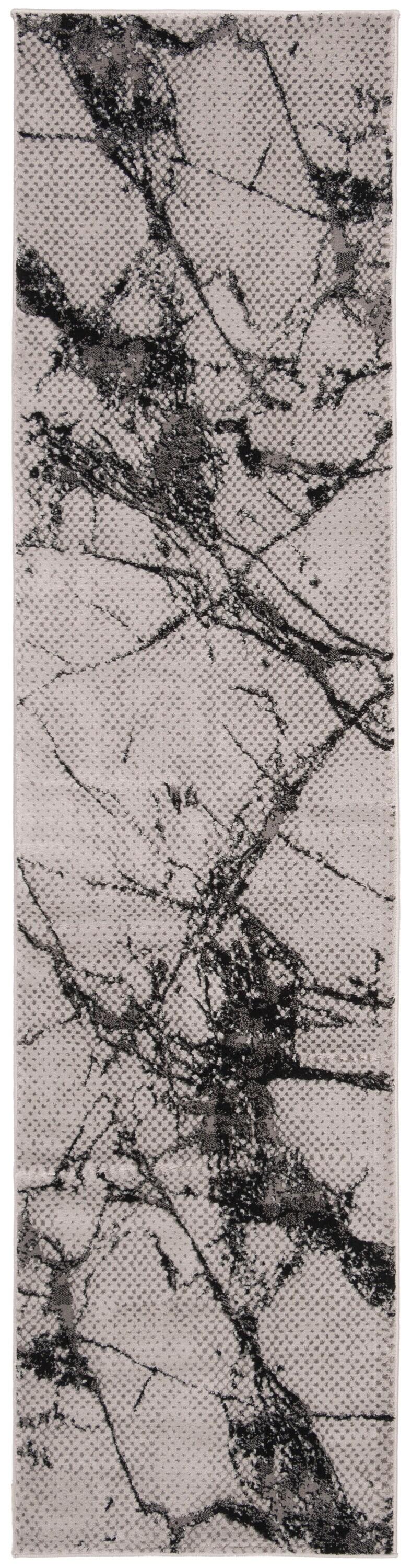 Lurex LUR187 Power Loomed Runner Rug - Grey/Black - 2'x8' - Safavieh