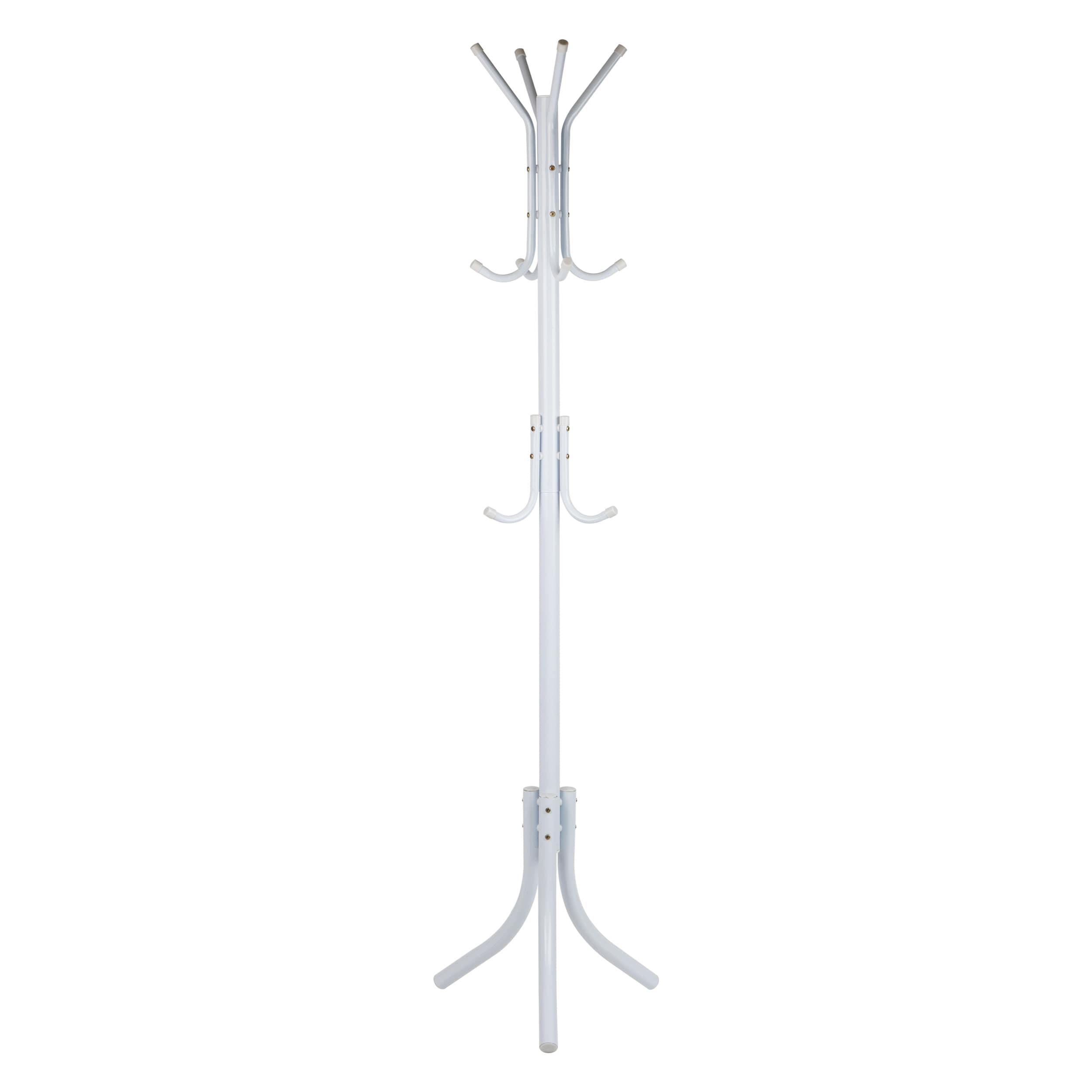 Mind Reader 3-Tier Standing Coat Rack, 11 Hooks, White
