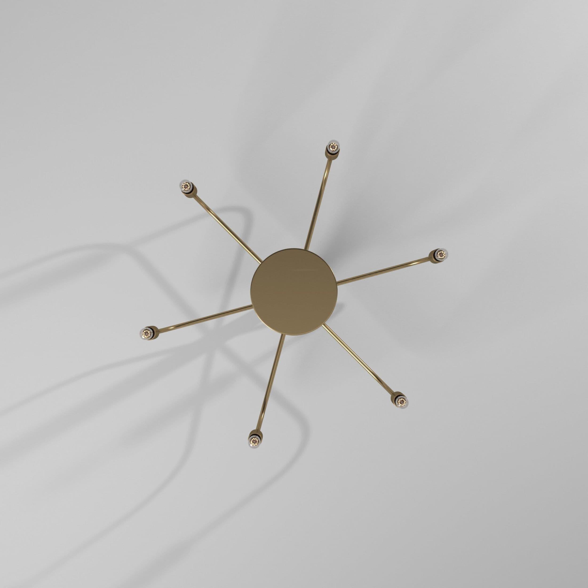 Brianna Burnished Brass 6-Light Minimalist Chandelier