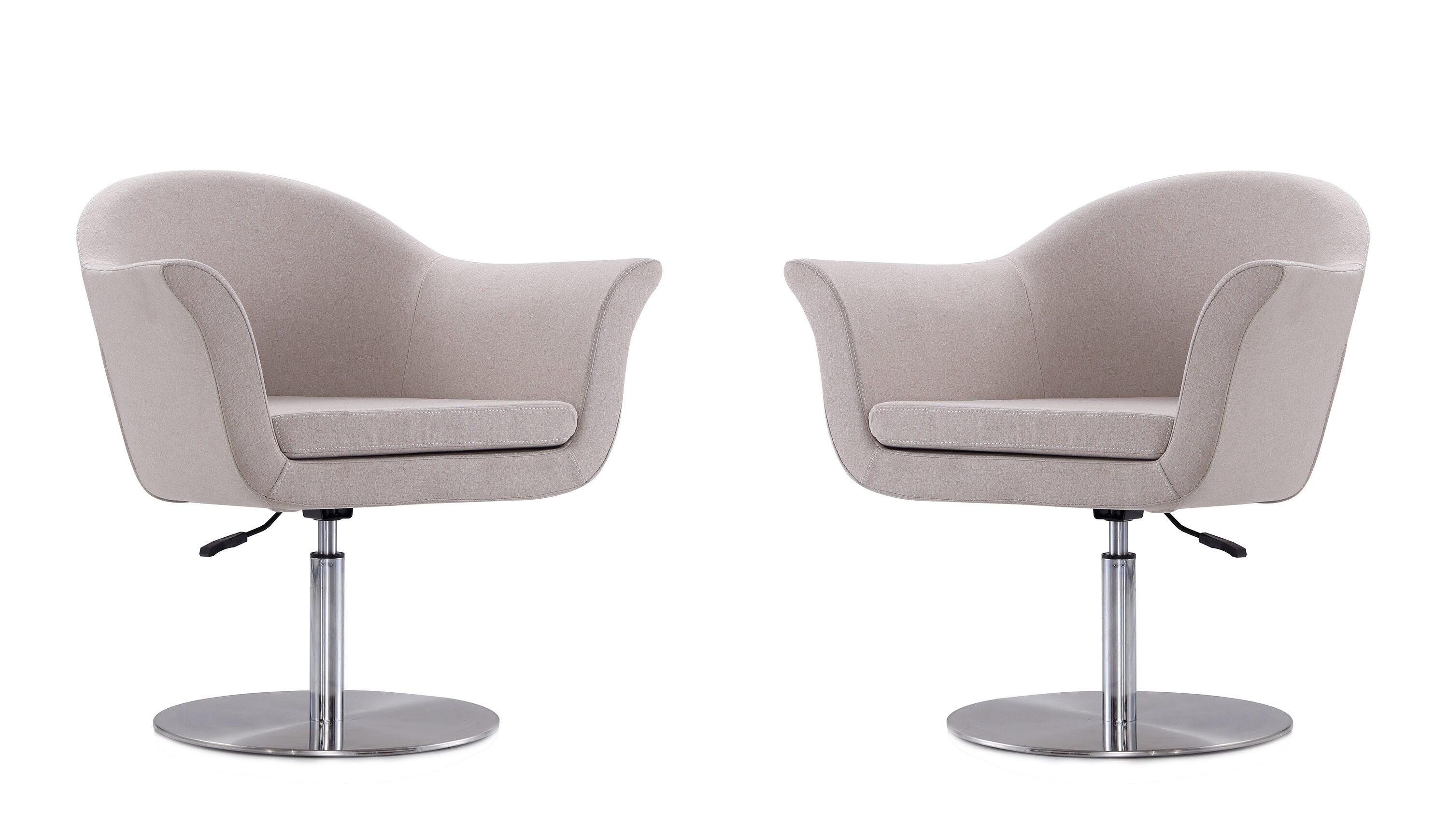 Orren Ellis Hillian Upholstered Swivel Armchair (Set of 2)