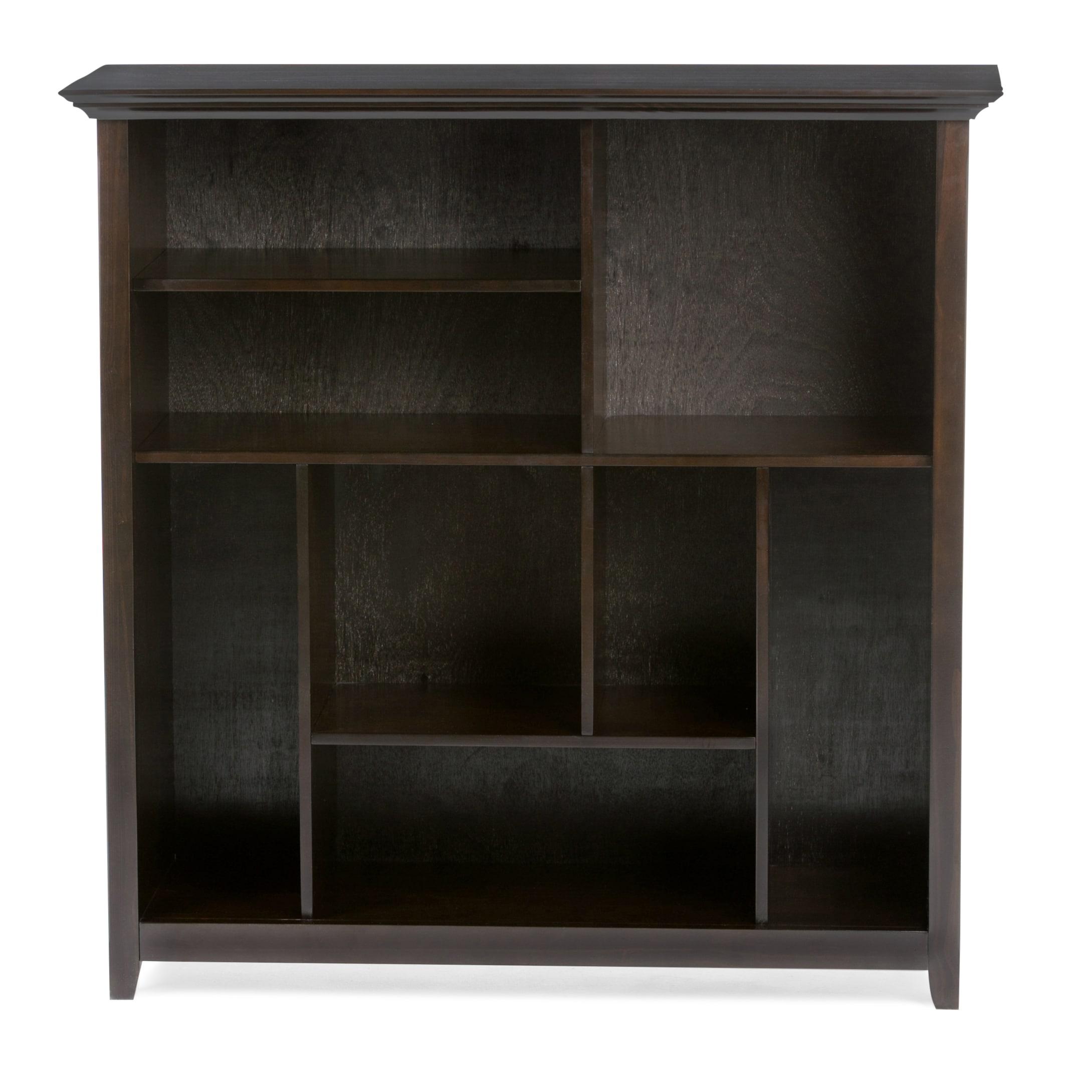 Simpli Home Amherst 44"W Solid Wood Multi Cube Bookcase with 8 Different Sized Storage Cubbies