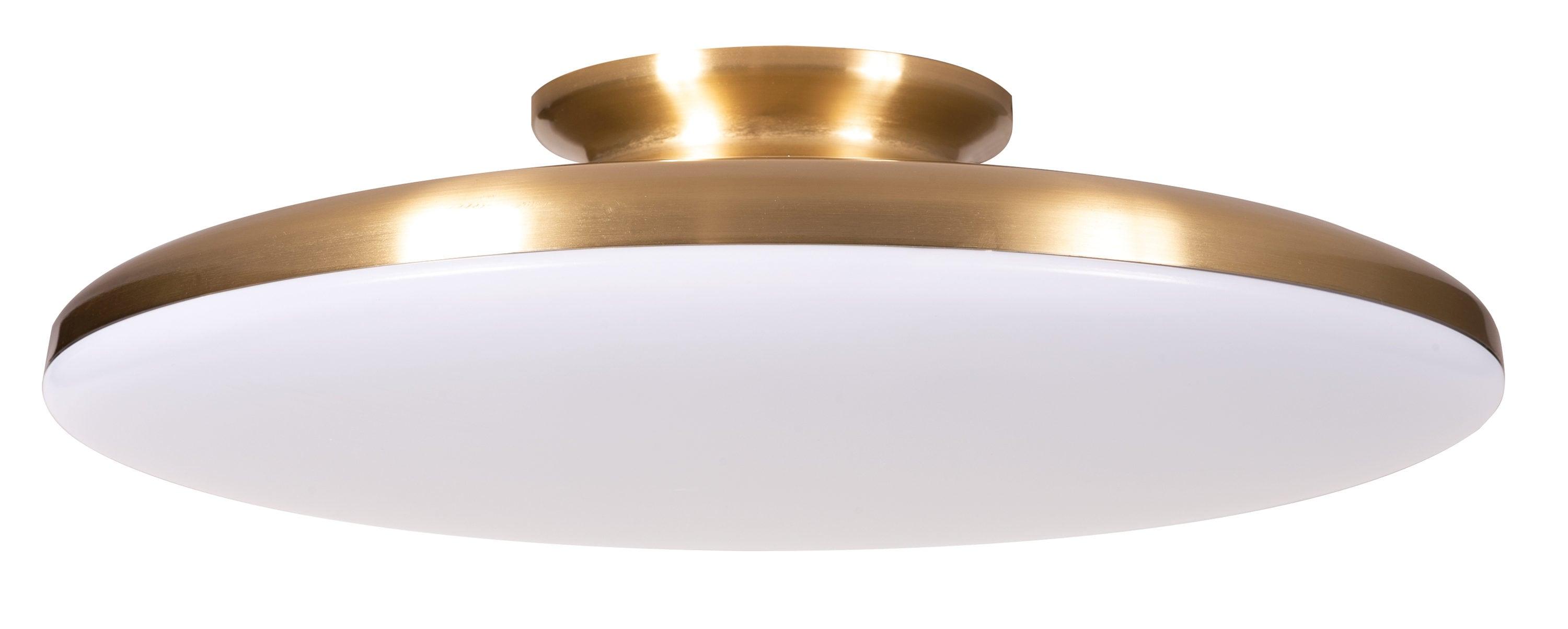 AFX  Skye LED Flush Mount with White Acrylic 25 Satin Brass Medium 15 inch Satin Brass