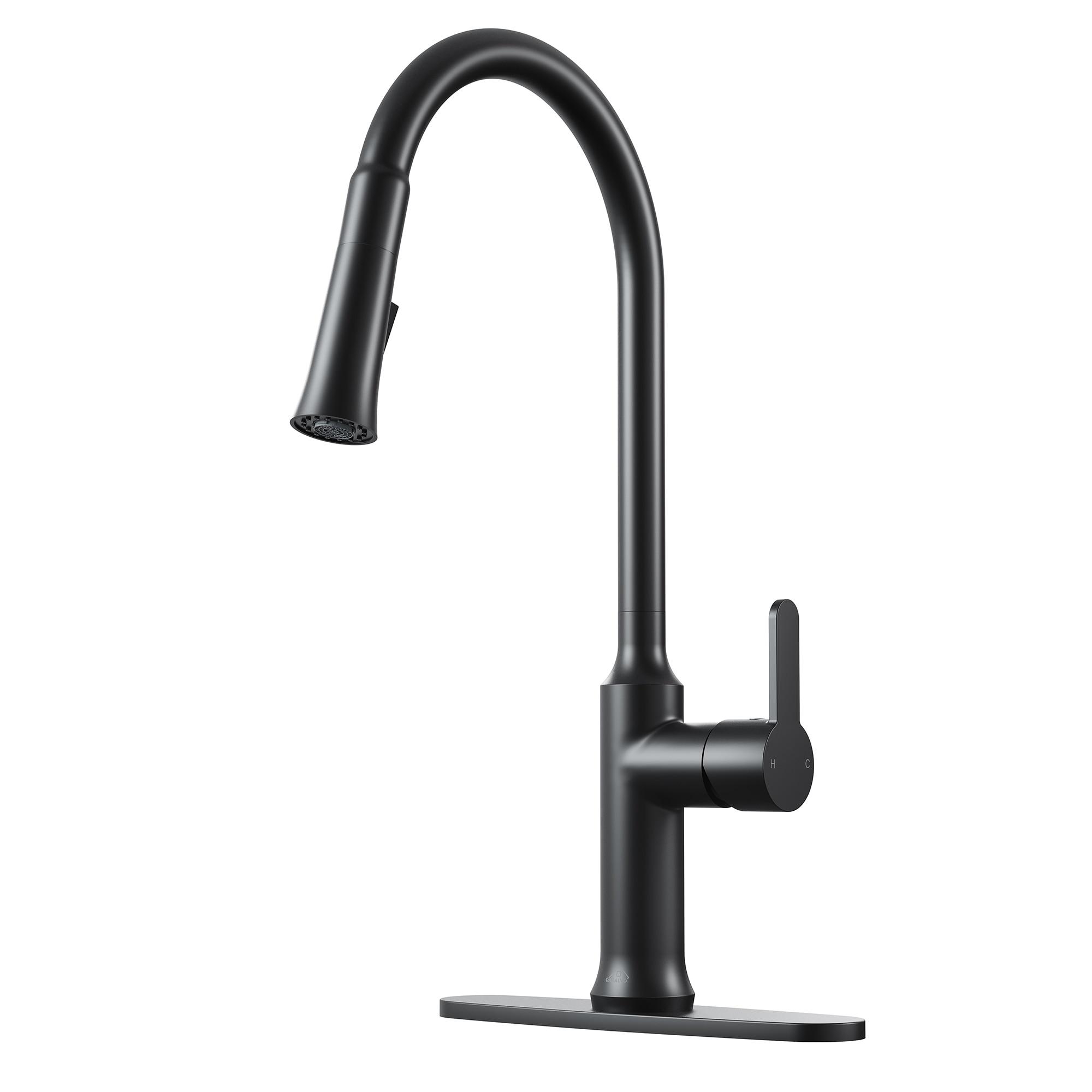 CASAINC 1.8 GPM Single-Handle Pull-Down Kitchen Faucet Single Hole Faucet