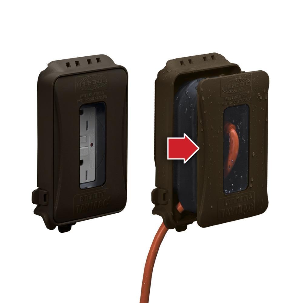 TayMac Single Gang Rectangular Polycarbonate Bronze Expandable Outdoor Box Cover