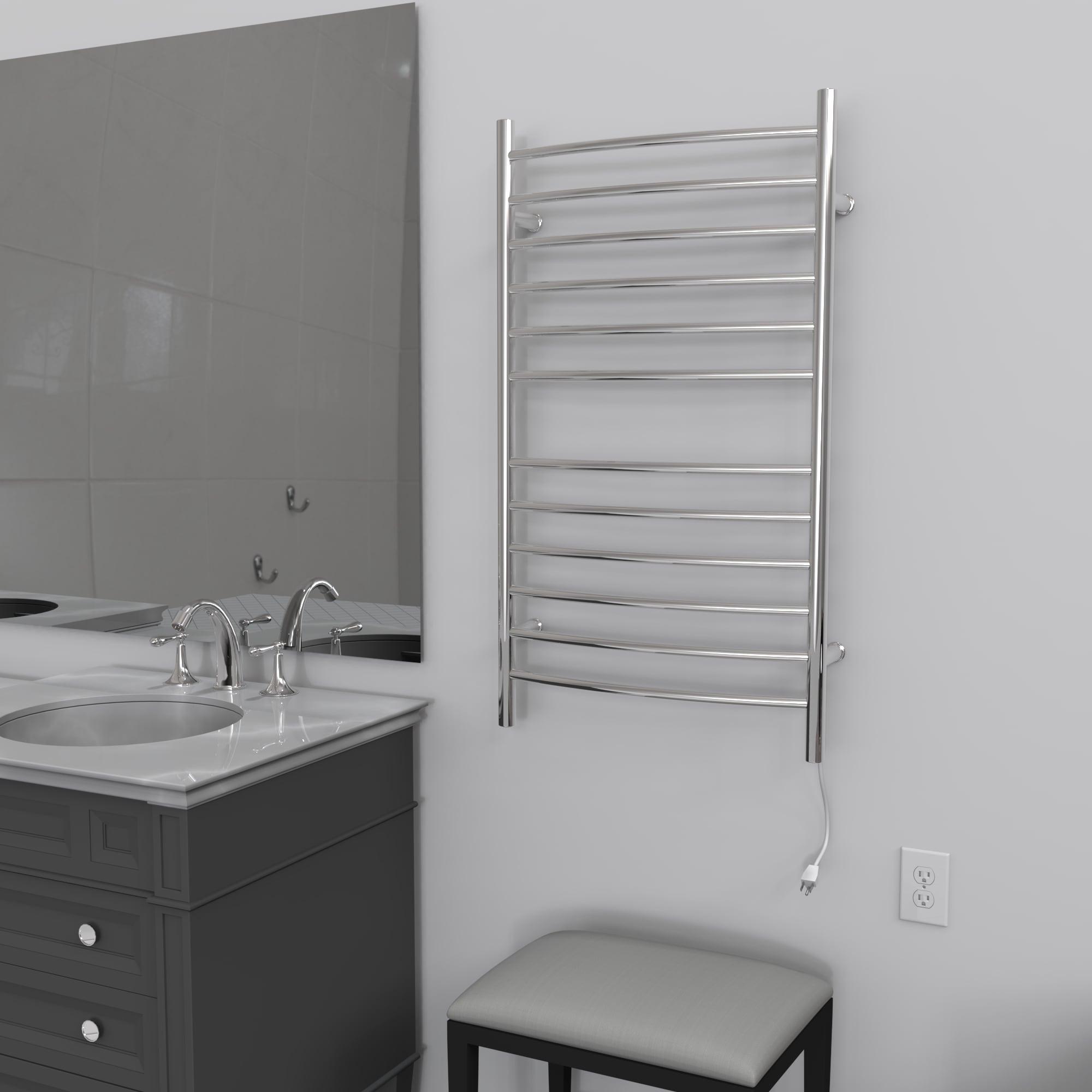 Radiant Large Curved Towel Warmer Hybrid Hardwired or Plug in
