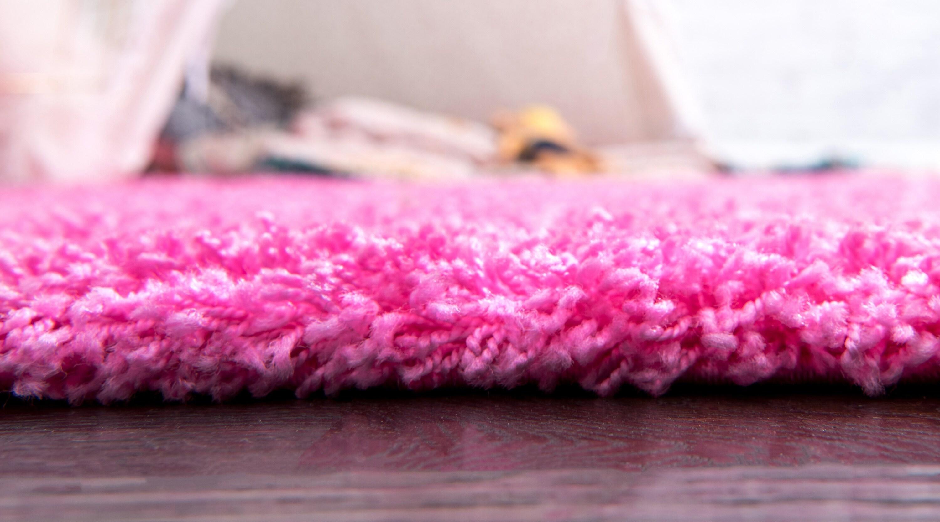 Unique Loom 2' 0 x 3' 1 Solid Shag Taffy Pink Area Rug