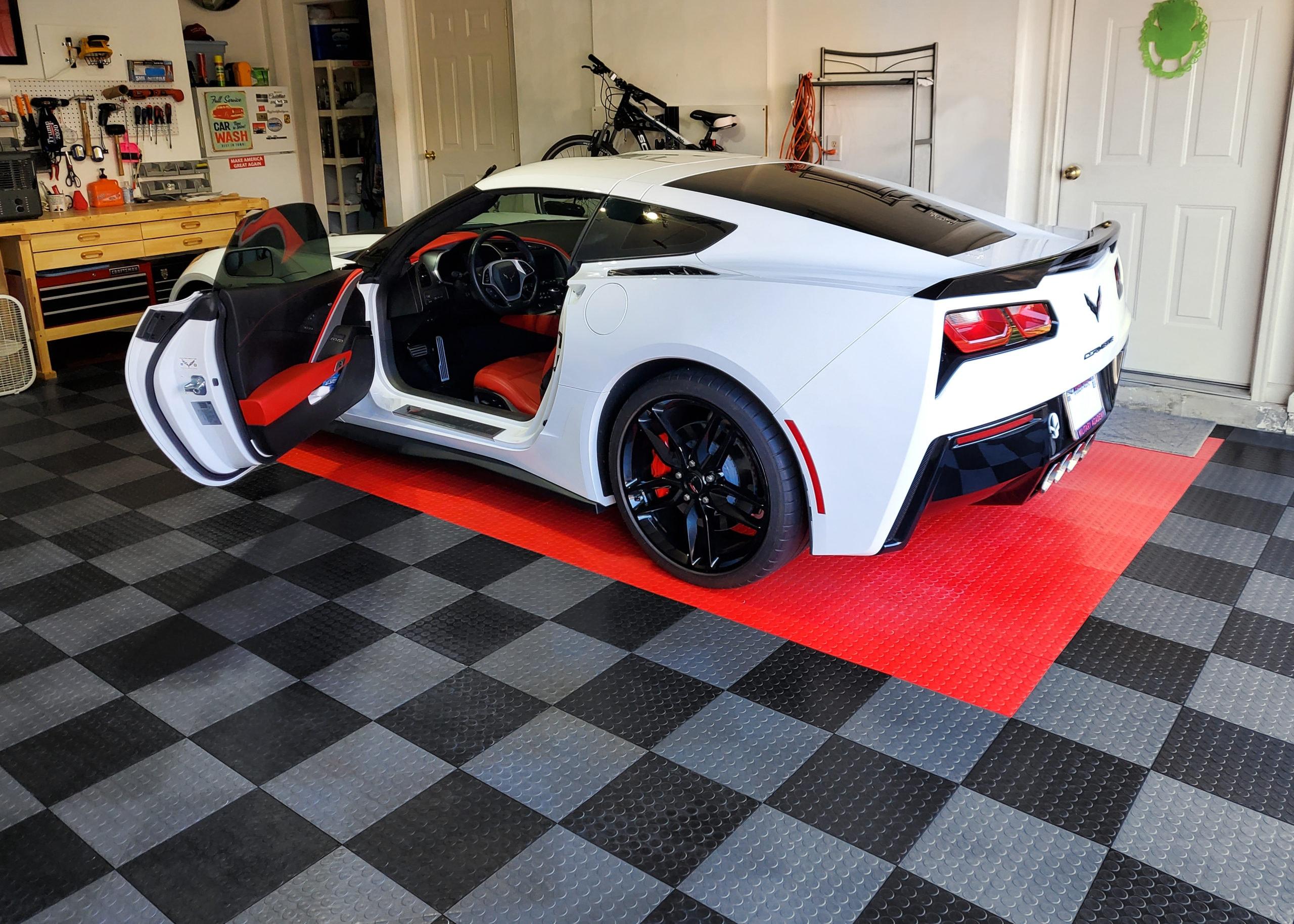GarageDeck Coin Pattern, Durable Copolymer Interlocking Modular Non-Slip Garage Flooring Tile, Graphite