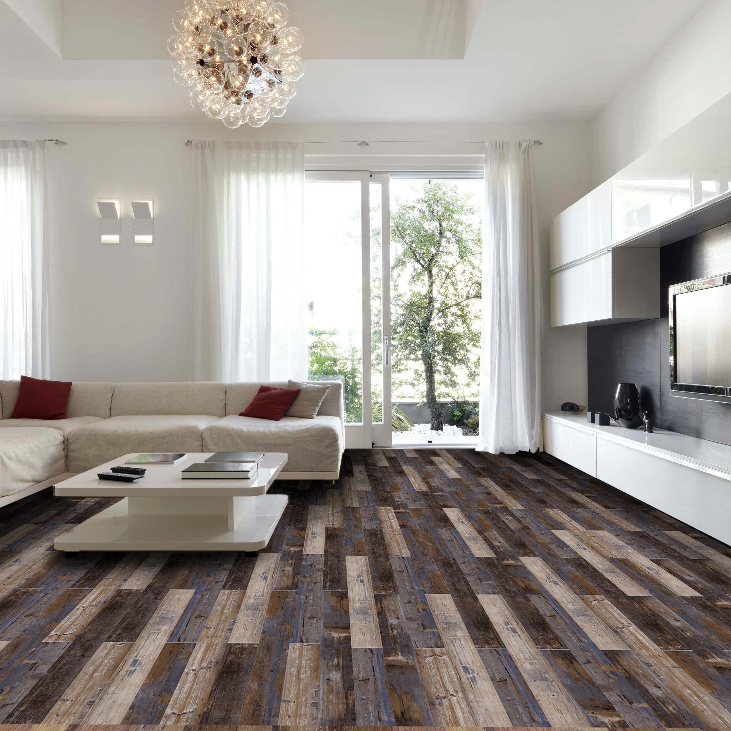 DecoProducts Colors Glue Down Floor and Wall DIY Multi-Tonal Style 6" x 36" x 2mm Luxury Vinyl Plank