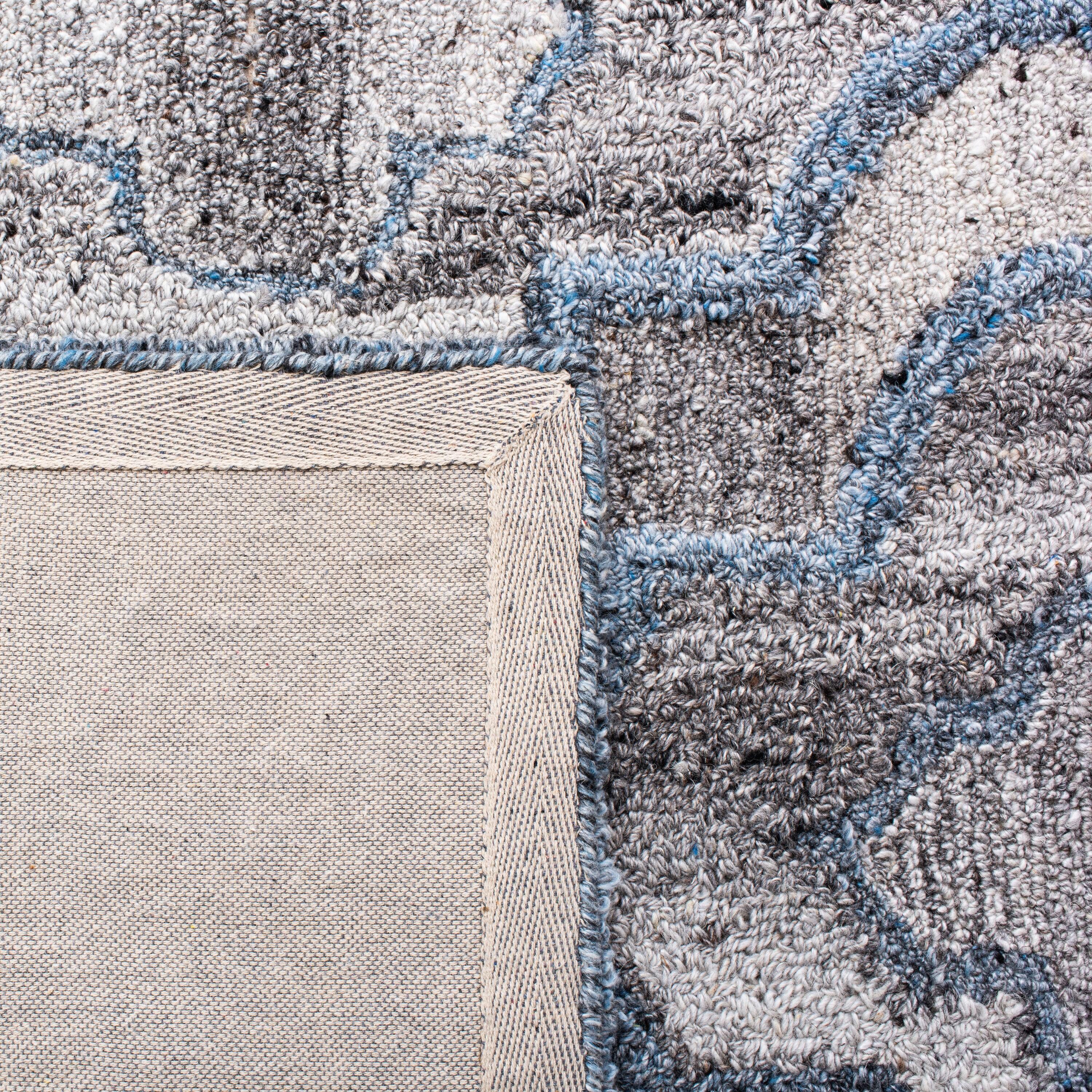 Abstract ABT646 Handmade Indoor Area Rug - Blue/Brown - 5'x8' - Safavieh