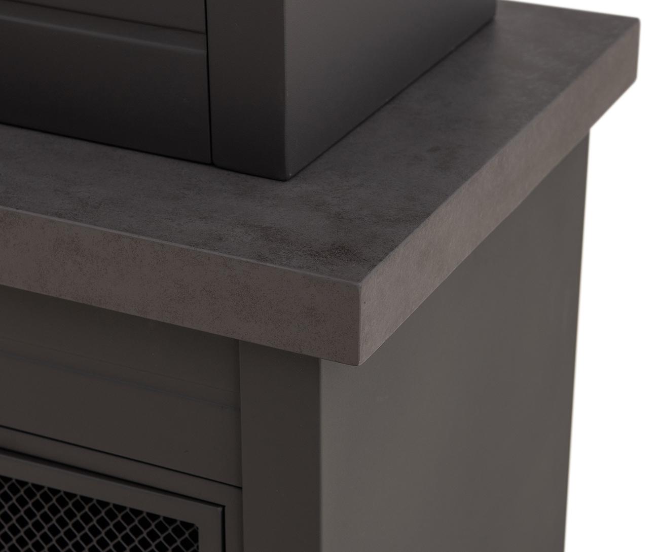 Matte Black Steel Wood-Burning Outdoor Fireplace with Chimney